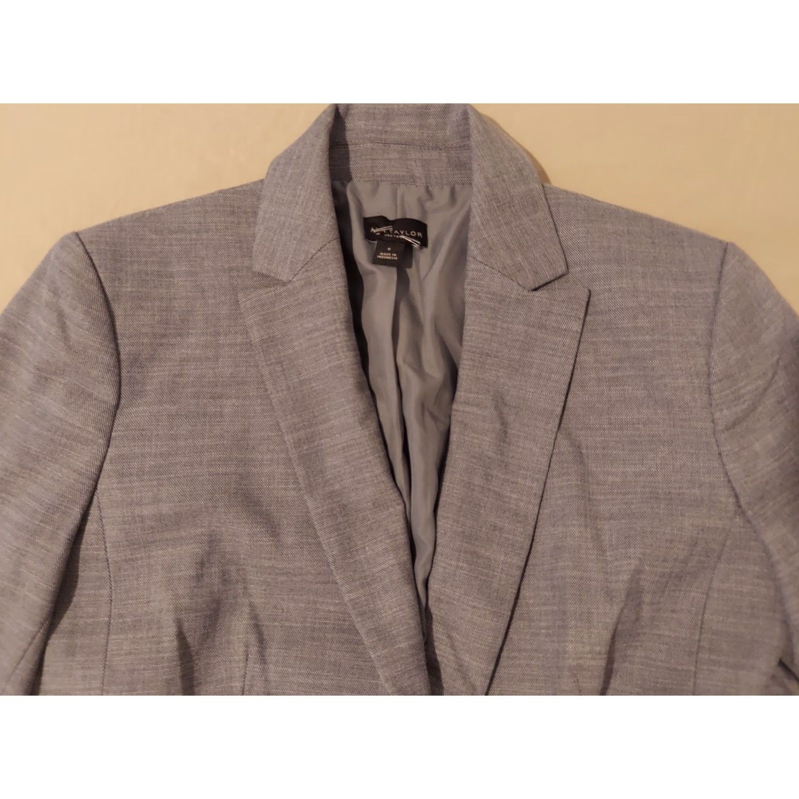 Ann Taylor VINTAGE? (No) Ann Taylor Blazer Jacket Womens 0 Gray Blue Basic Jacket - Women - Size 0 - Polyester - Regular Size XS / US 0-2 / IT 36-38 - 2 Thumbnail