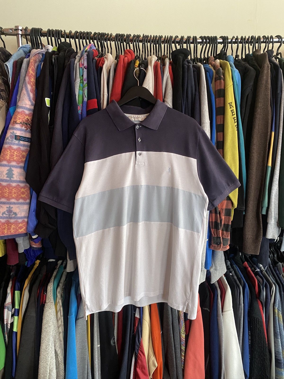 Yves Saint Laurent VINTAGE YVES SAINT LAURENT POLO SHIRT STRIPED Size US XL / EU 56 / 4 - 1 Thumbnail