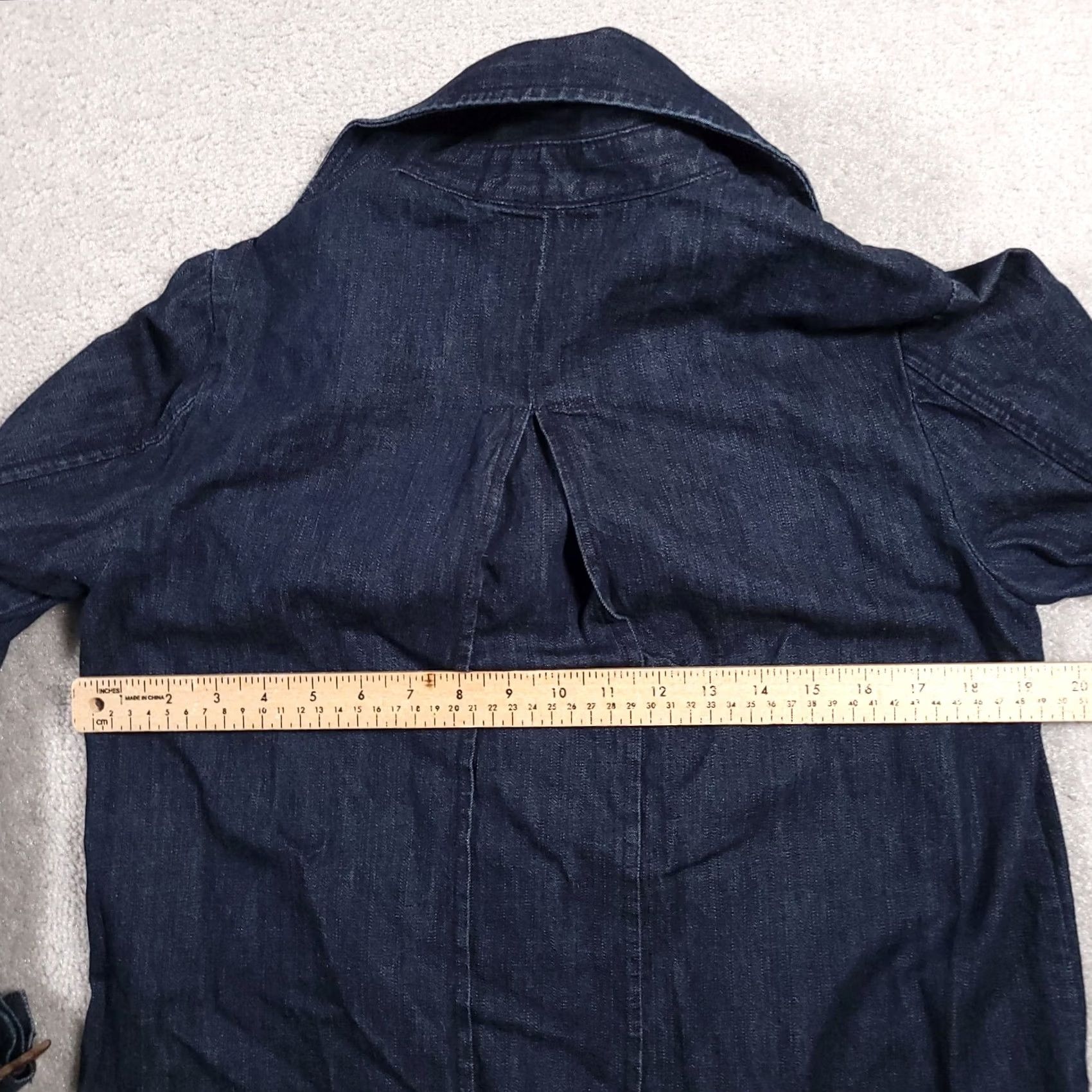 Old Navy Old Navy Jacket Chambray Denim Button Front Double Breasted Collar Womens Medium Blue Solid Casual Jacket Regular Fit Size M / US 6-8 / IT 42-44 - 6 Thumbnail