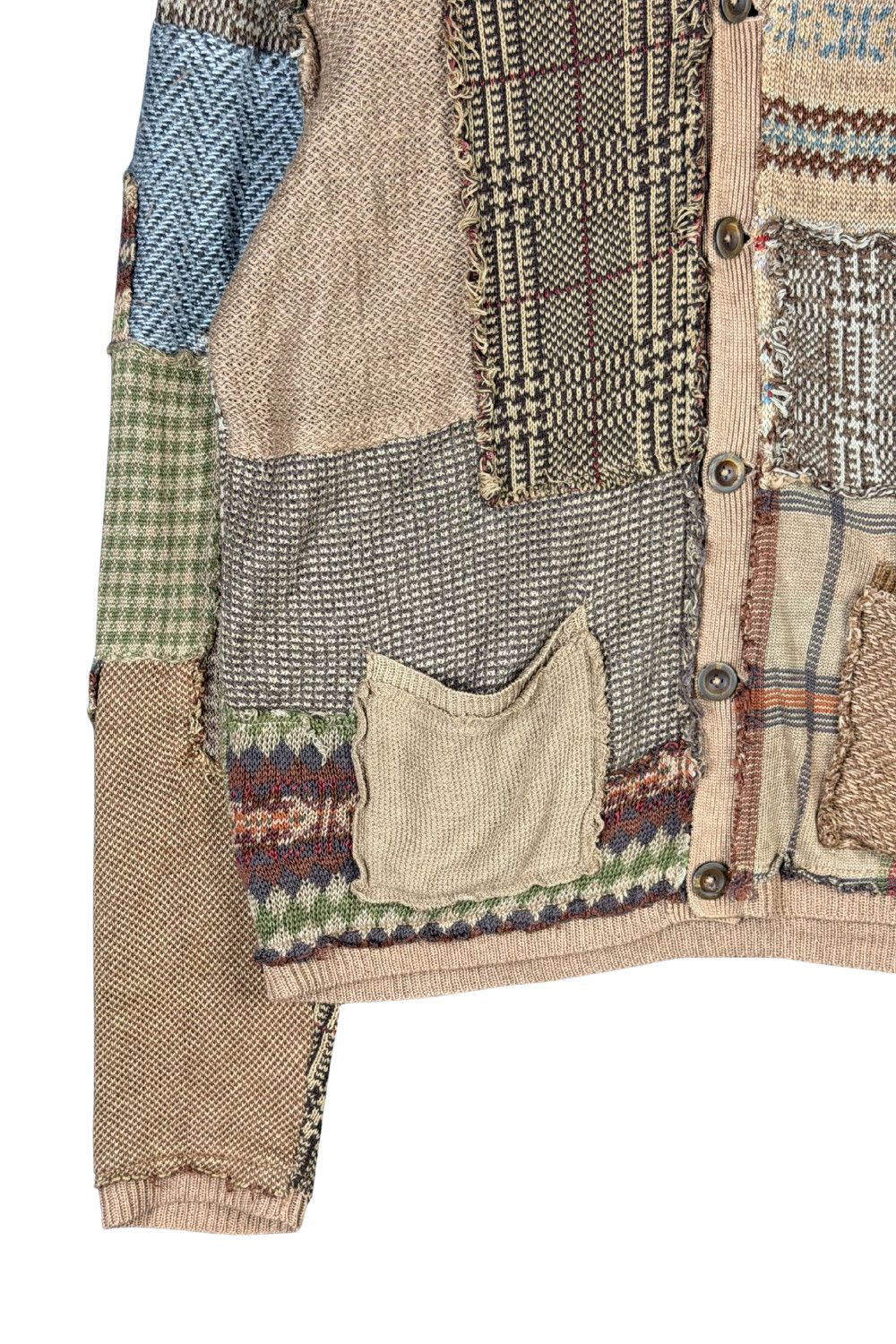 Polo Ralph Lauren ss05 Ralph Lauren Patchwork Tweed Cardigan – Early 2000s Size US L / EU 52-54 / 3 - 5 Thumbnail