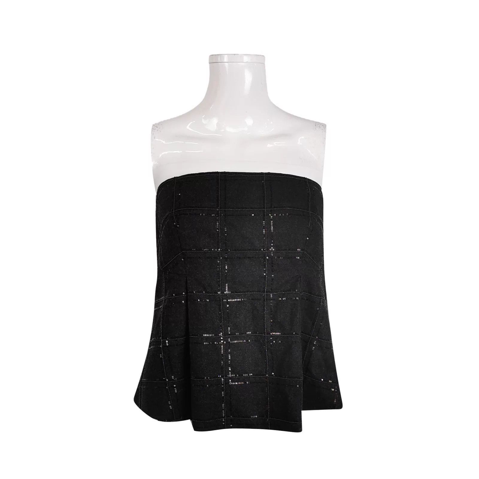 Brunello Cucinelli Brunello Cucinelli Blk Houndstooth Sequin Tube Top M Size M / US 6-8 / IT 42-44 - 1 Thumbnail