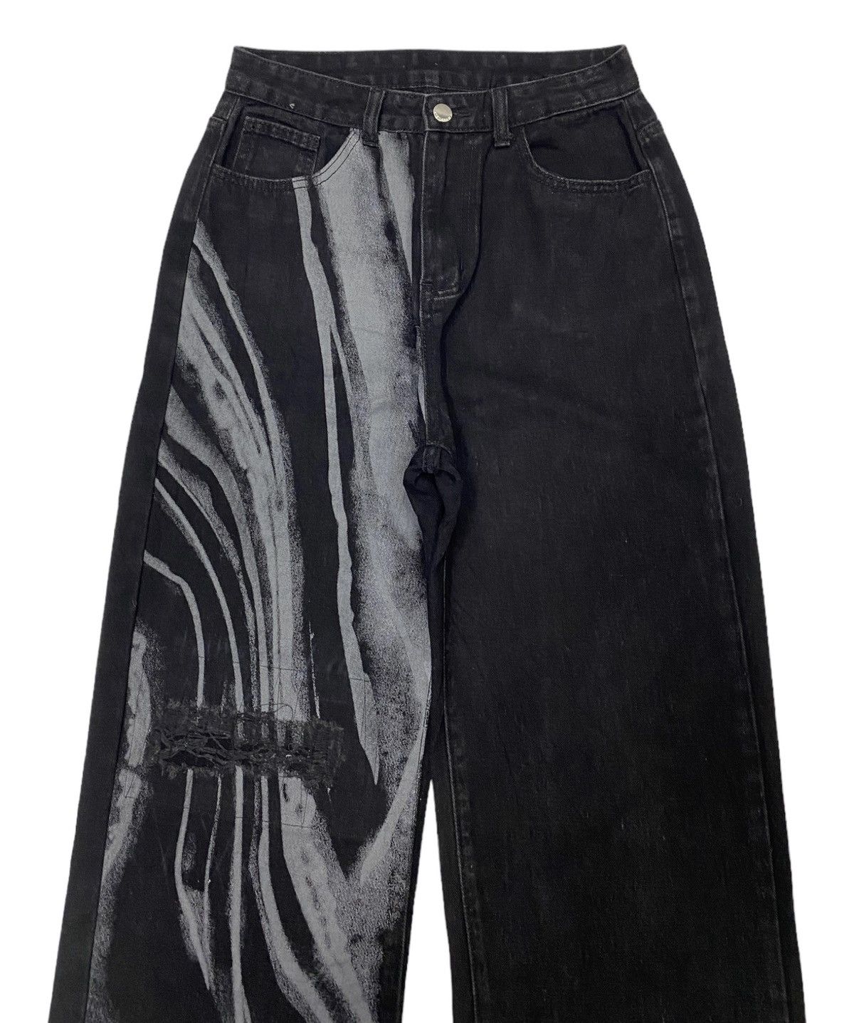 Kapital 🔥BAGGY JEANS DISTRESSED DENIM ROMWE BRAND Size US 27 - 3 Thumbnail