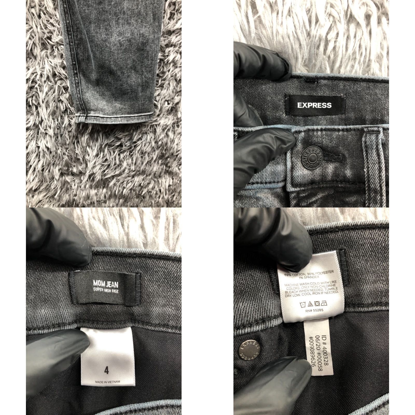 Express Express Jeans Dark Wash High Rise Mom Size 4 Womens Black Denim Pocket Zipper Button 5-Pocket Classic Modern American Style Size 27" / US 4 / IT 40 - 8 Thumbnail