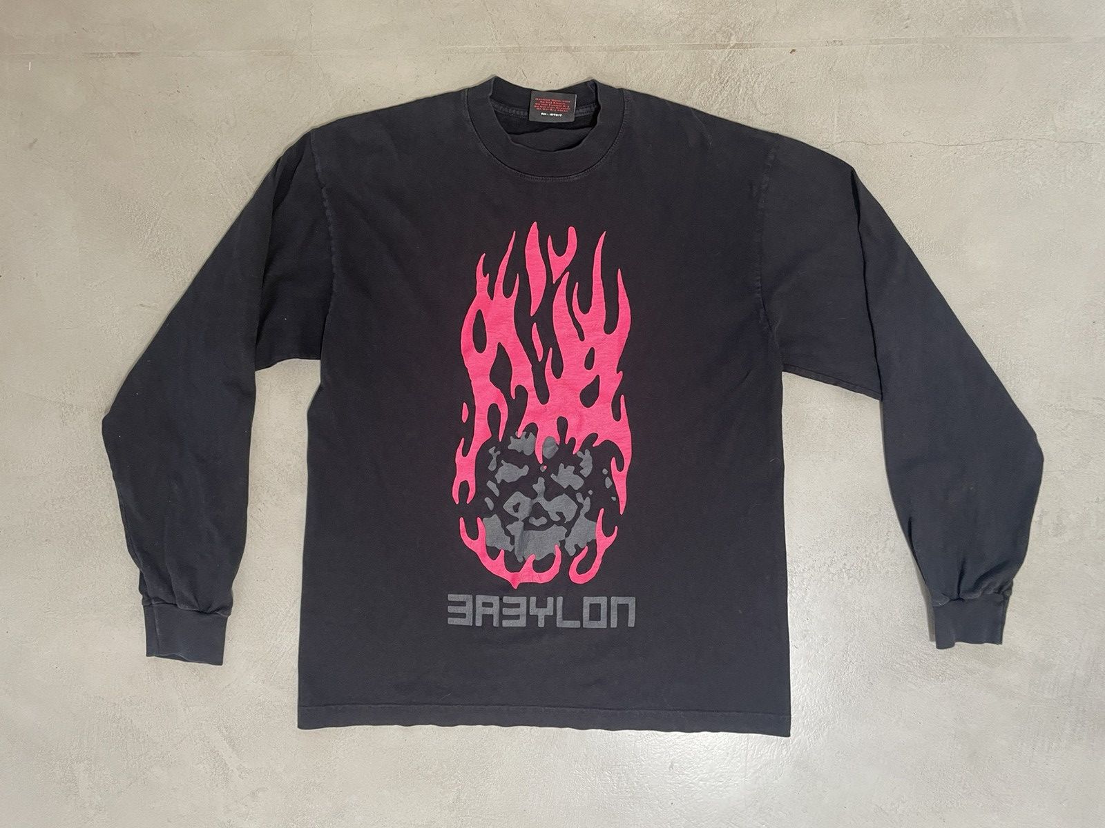 Babylon Babylon Black Long Sleeve Shirt Flames Made in USA Size US M / EU 48-50 / 2 - 1 Thumbnail