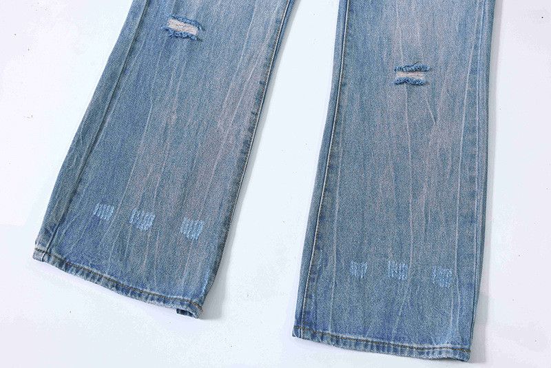 Vintage American retro washed cleanfit ripped flared jeans for men Size US 32 / EU 48 - 5 Thumbnail