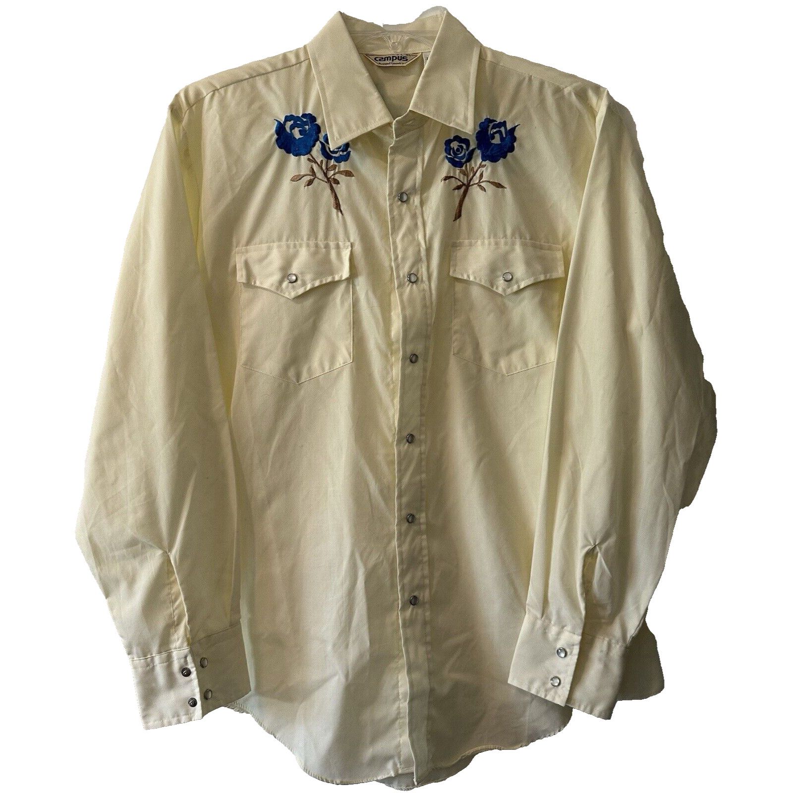 Other Campus Rugged Western Shirt Sz LR Yellow Snaps Embroidered Size US L / EU 52-54 / 3 - 1 Thumbnail