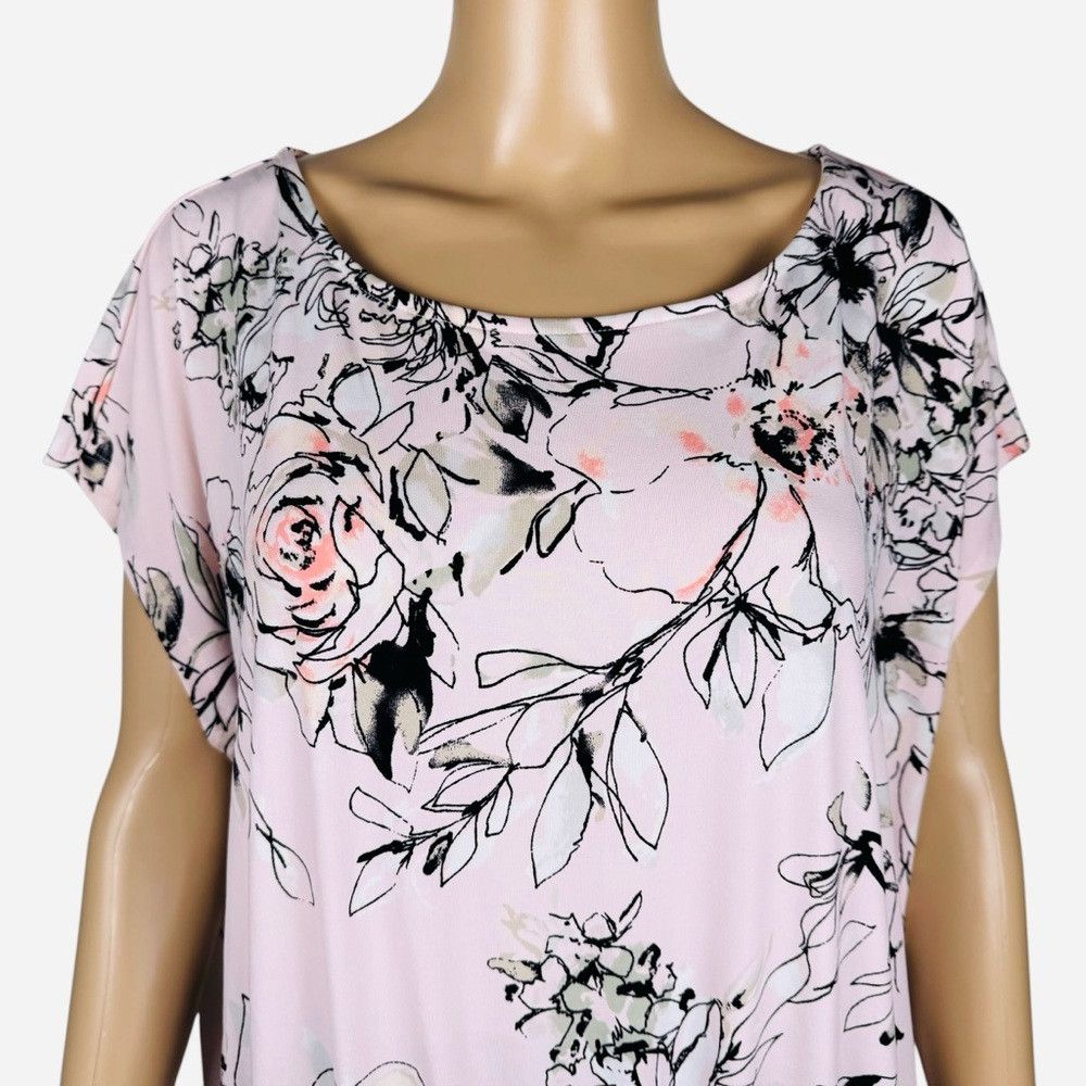 White House Black Market White House Black Market Pink Floral Sleeveless Blouse Size Size L / US 10 / IT 46 - 2 Thumbnail