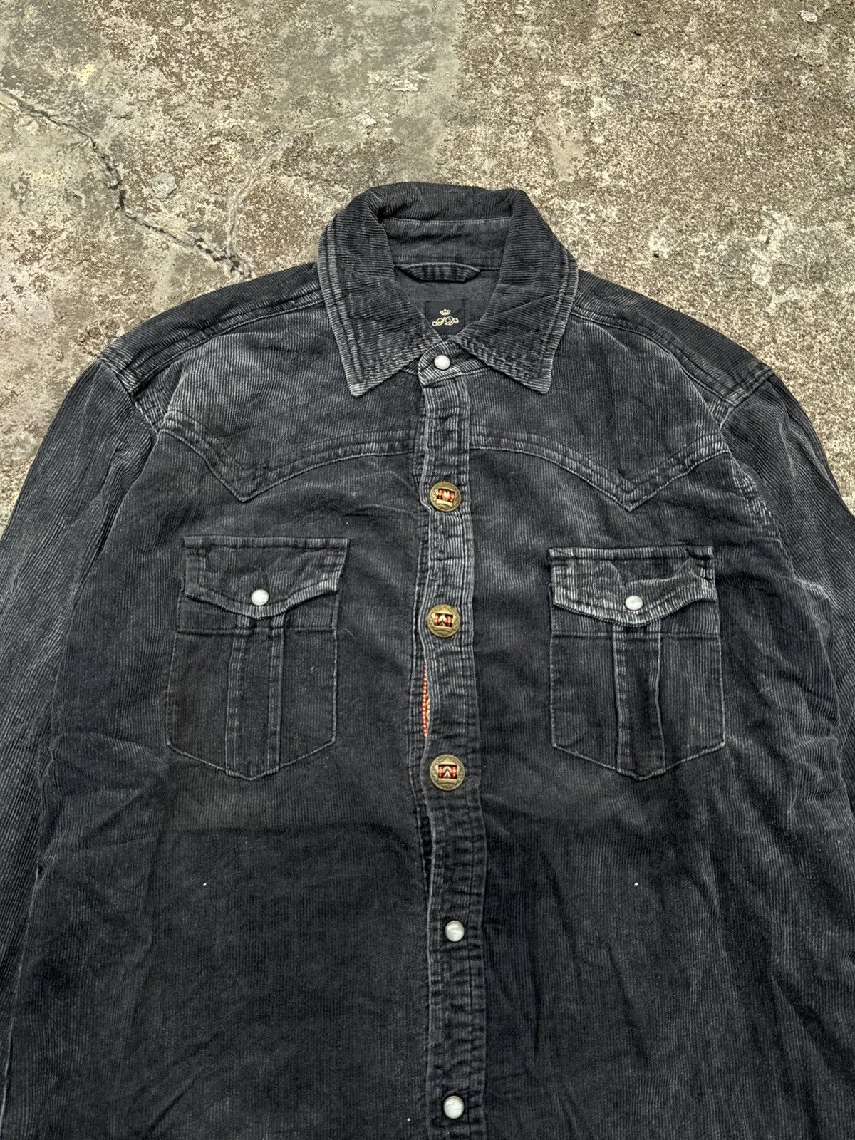 Tornado Mart Semanticdesign Wash Black Corduroy Long Shirt Size US M / EU 48-50 / 2 - 3 Thumbnail