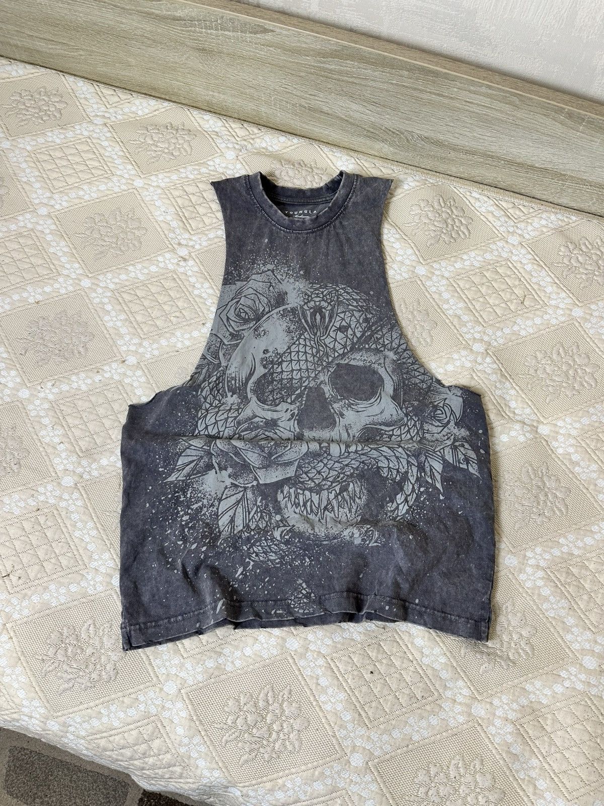 YoungLA 🔥 YoungLA Skull Logo Distressed Tank Top T Shirt Y2K USA Size US M / EU 48-50 / 2 - 2 Thumbnail