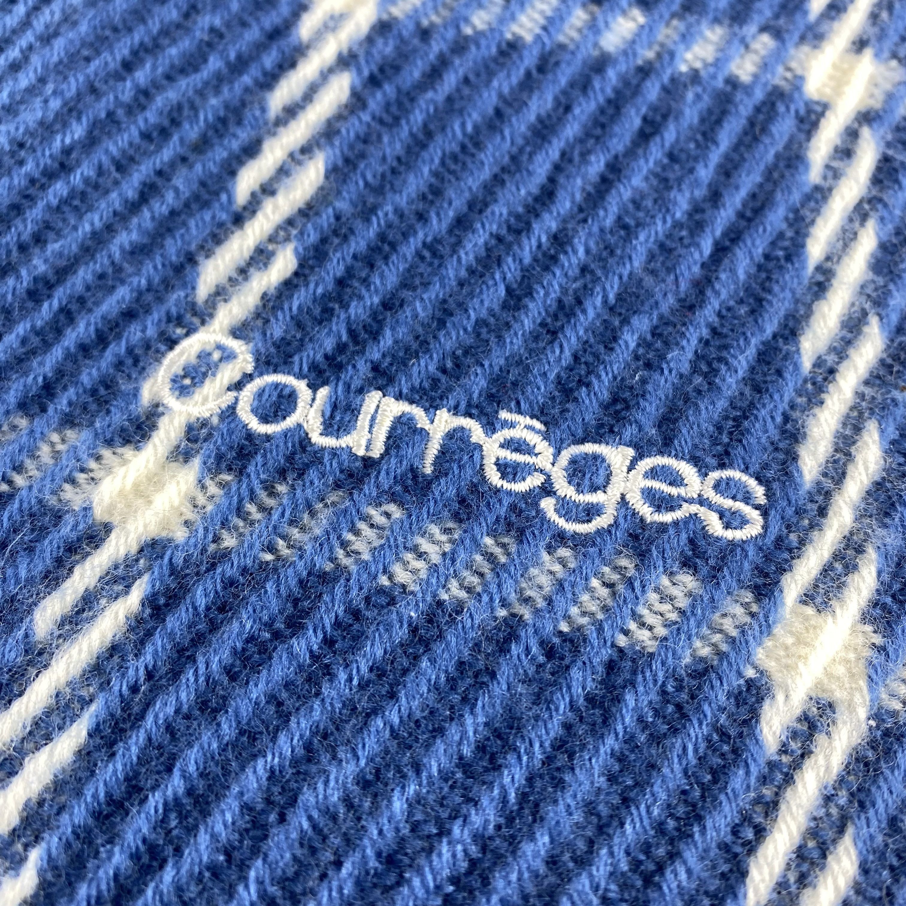 Courreges Courreges Checked Scarf Neck Wrap Wool Muffler Size ONE SIZE - 5 Thumbnail