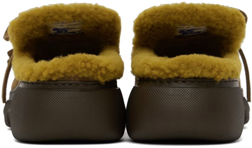 Burberry o1w1db10824 Logo-Charm Suede Mules in Tan Size US 7 / EU 40 - 2 Thumbnail