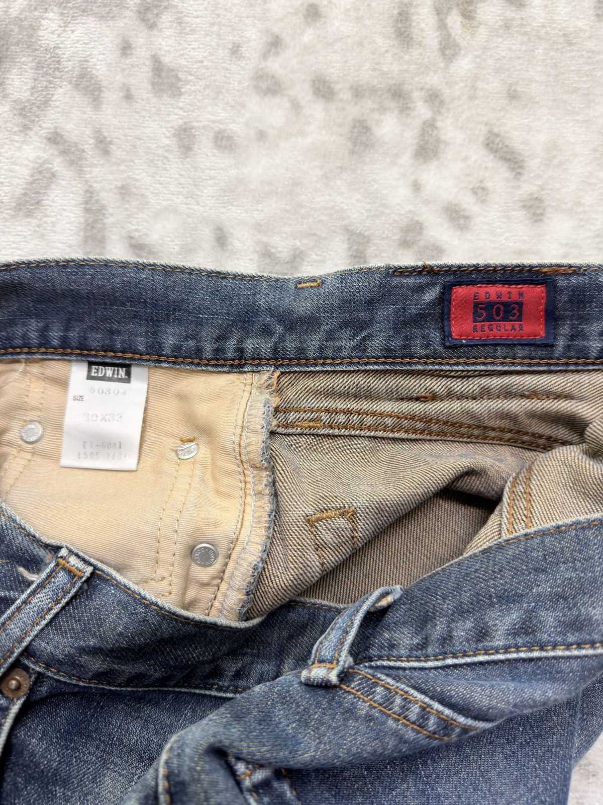 Edwin Vintage Edwin 503 Regular Distressed Fade Japanese Denim Size US 29 - 15 Thumbnail