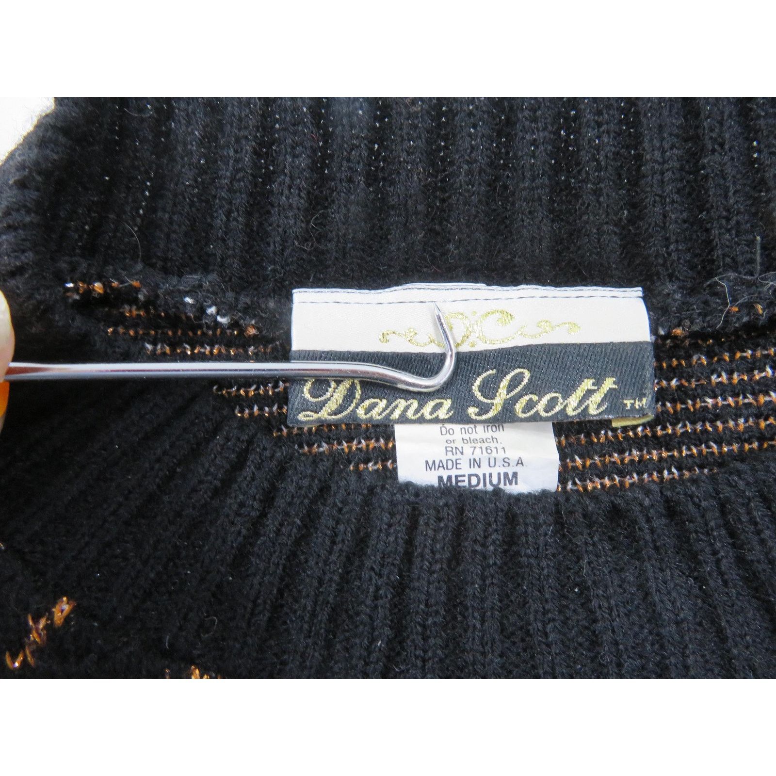 Other Sparkly Starburst Sweater: Dana Scott Black, Sz M, 1980s Size M / US 6-8 / IT 42-44 - 4 Thumbnail