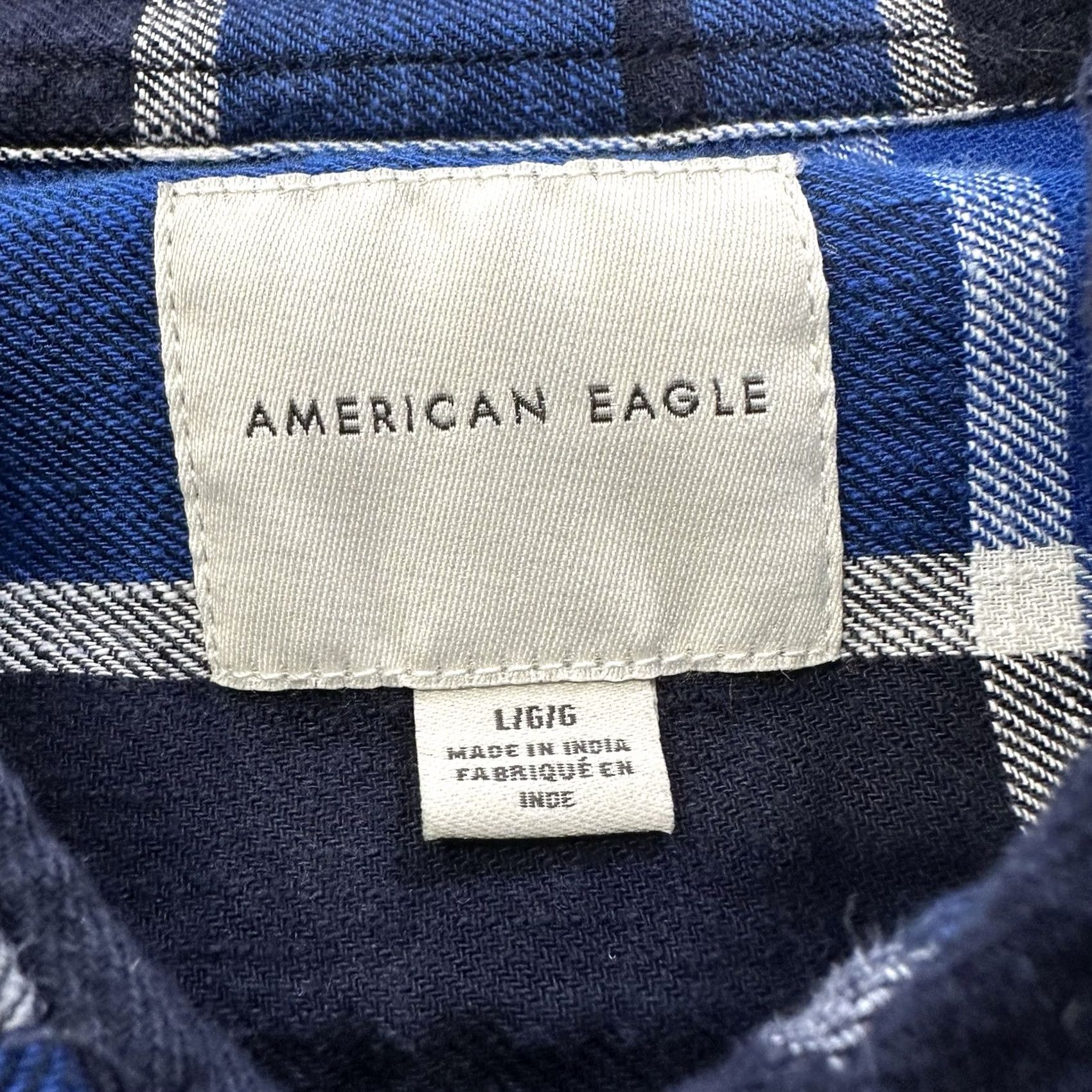 American Eagle Outfitters VINTAGE American Eagle Outfitters Flannel Shirt Mens L AE Long Sleeve Button-Down Plaid Blue Light Size US L / EU 52-54 / 3 - 3 Thumbnail