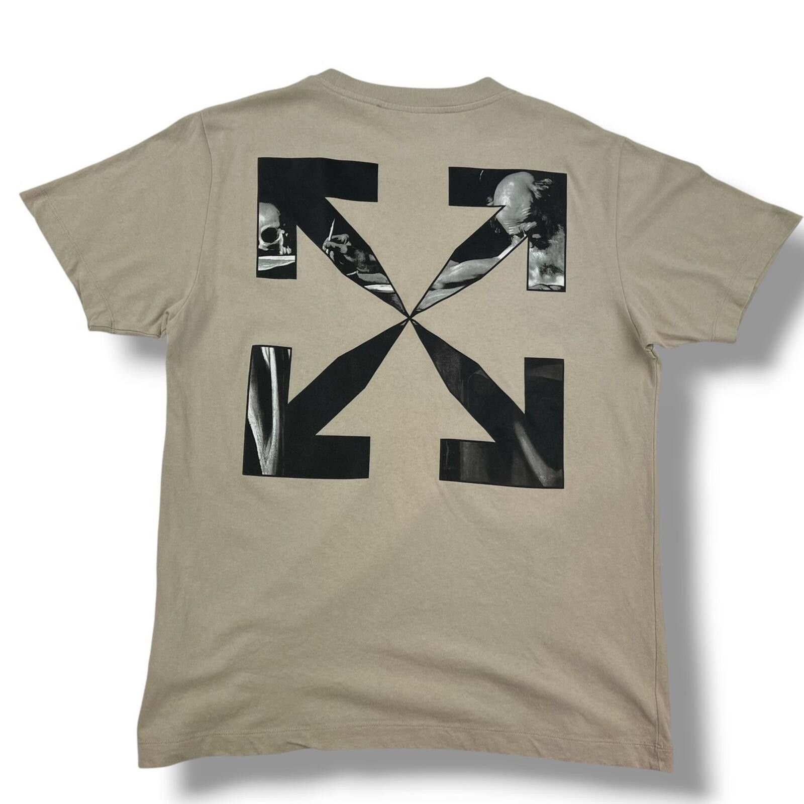 Off-White Off-White Caravaggio Arrows Beige T Shirt Size US M / EU 48-50 / 2 - 2 Thumbnail