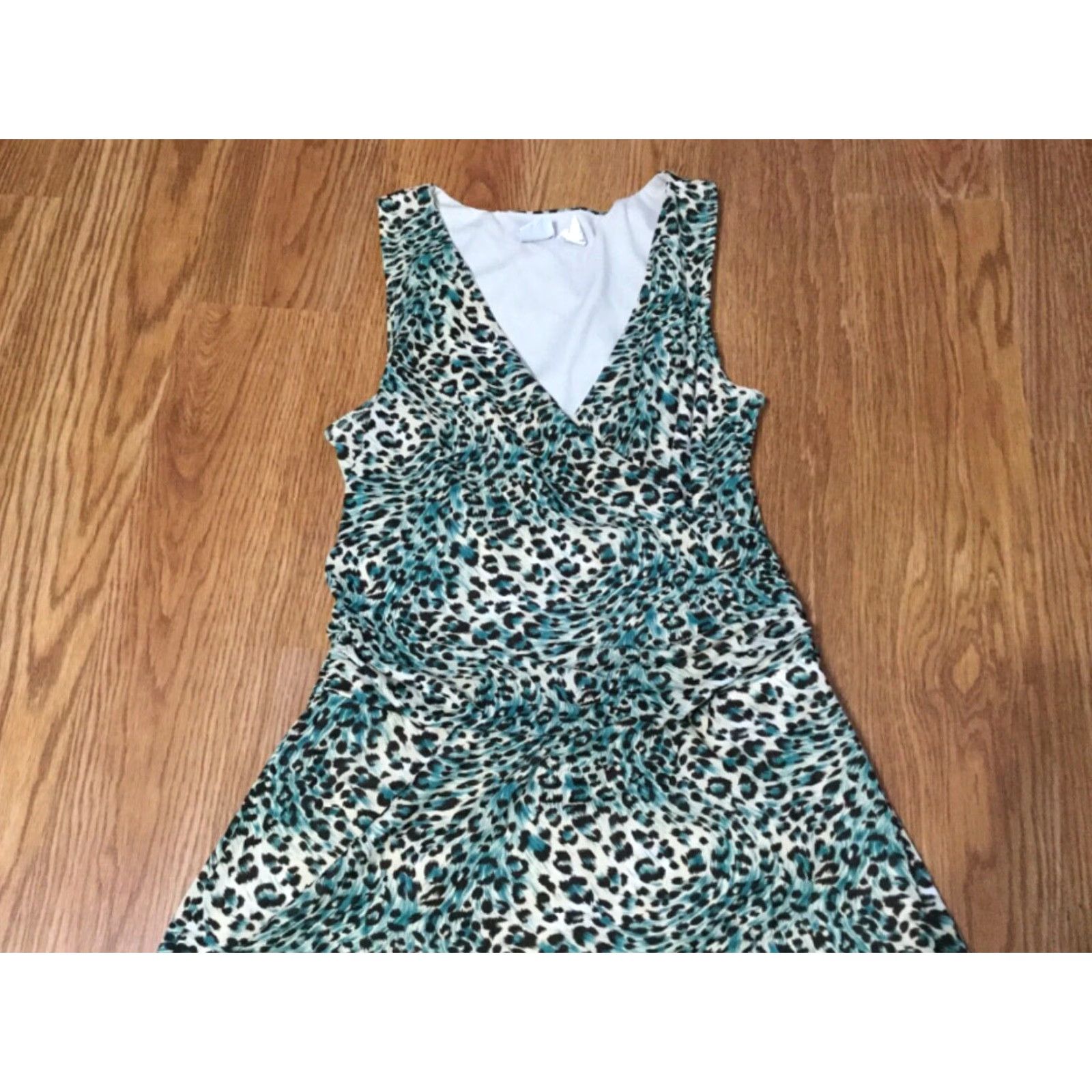Vintage Giorgio Fiorlini Womans Dress Size XL Animal Print V-Neck Size XL / US 12-14 / IT 48-50 - 3 Thumbnail
