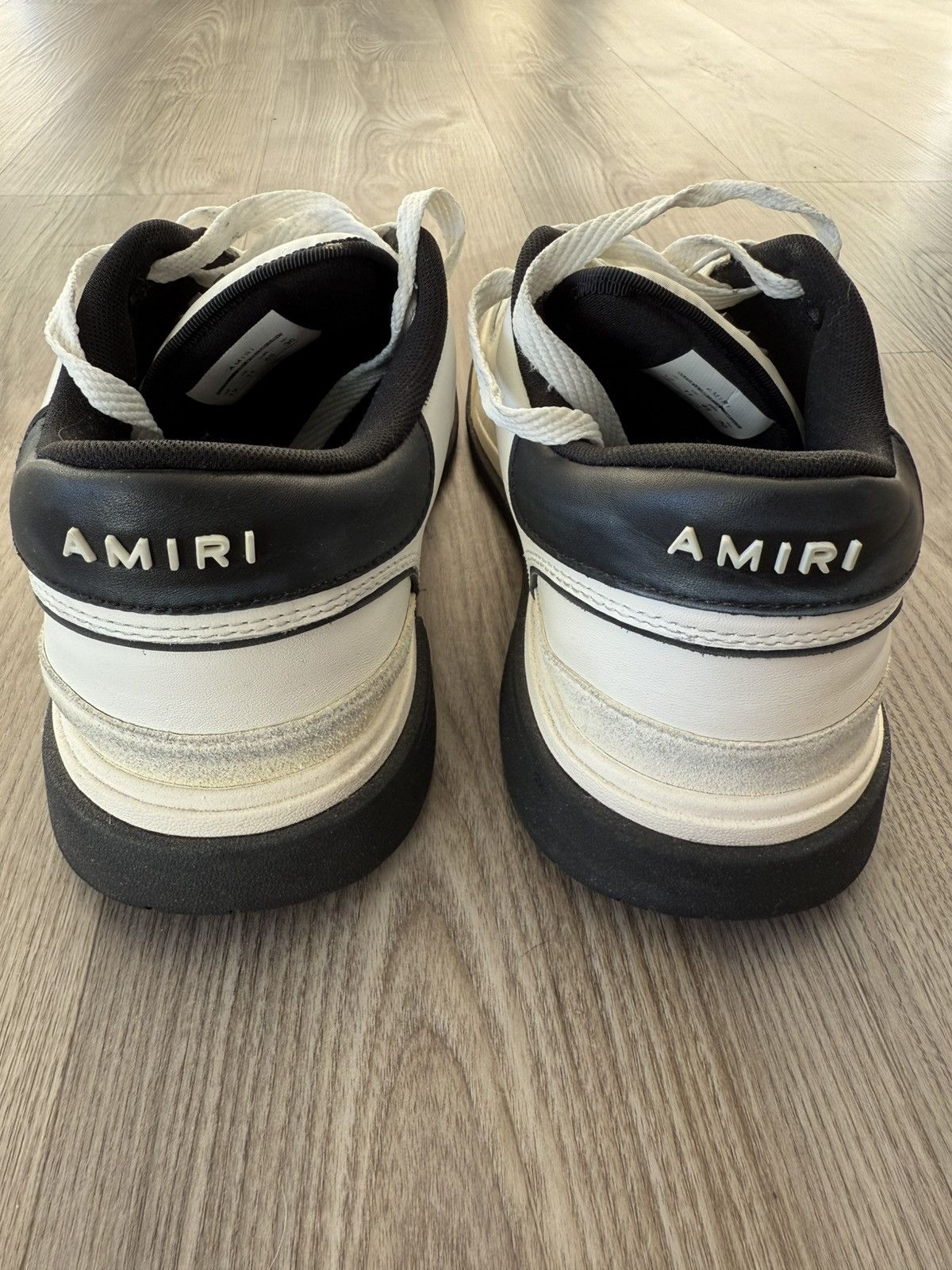Amiri Amiri White & Black Classic Low Sneakers Size US 12 / EU 45 - 7 Thumbnail