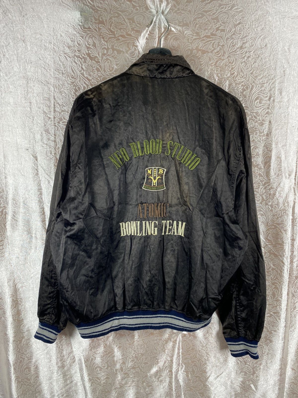 Japanese Brand Vintage Neo Blood Studio Atomic Bowling Team Jacket Black Size US M / EU 48-50 / 2 - 11 Thumbnail