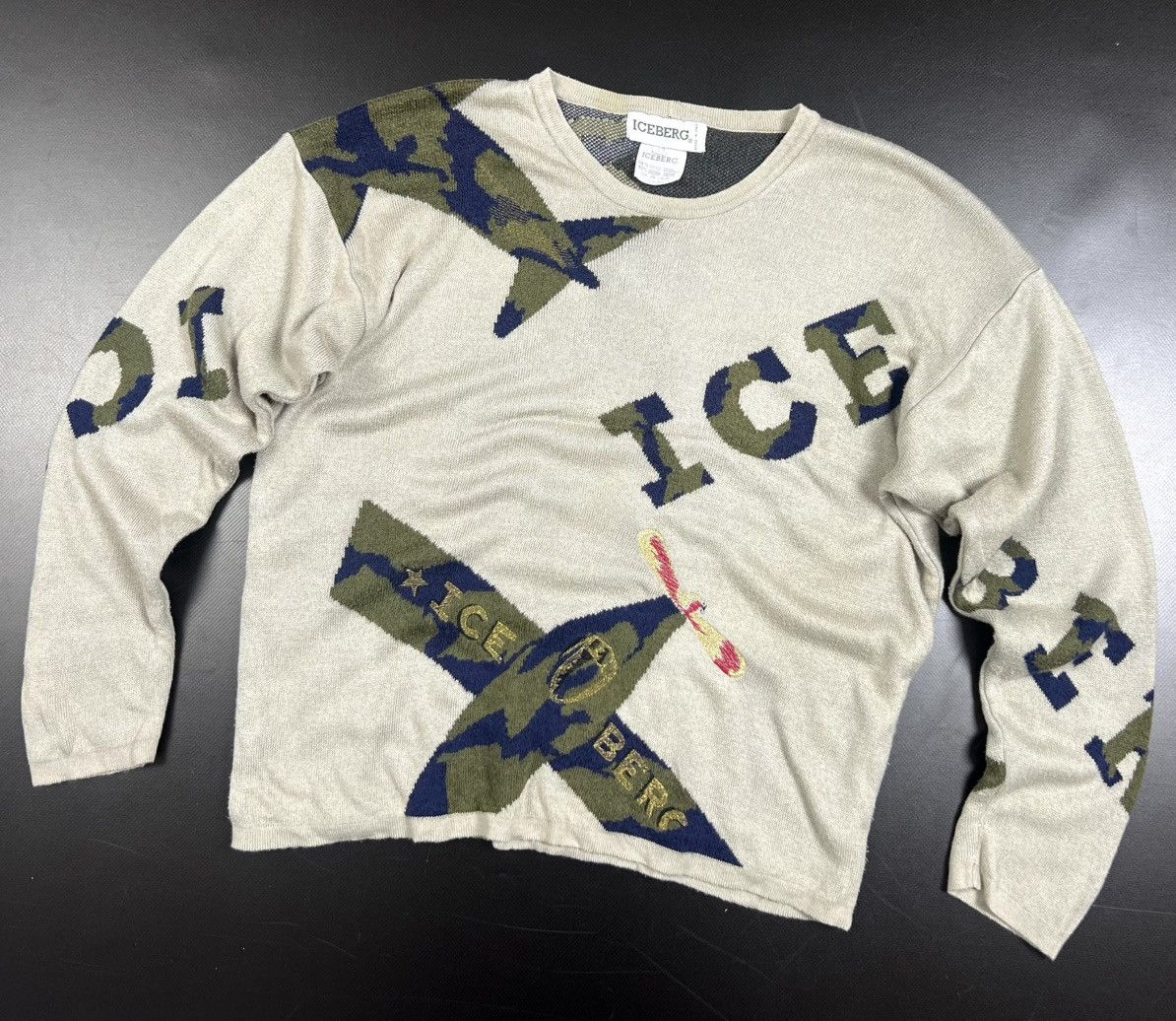 Iceberg × Vintage Vintage Iceberd Airplane Embroidered Logo Sweater Size S Size US XS / EU 42 / 0 - 1 Thumbnail