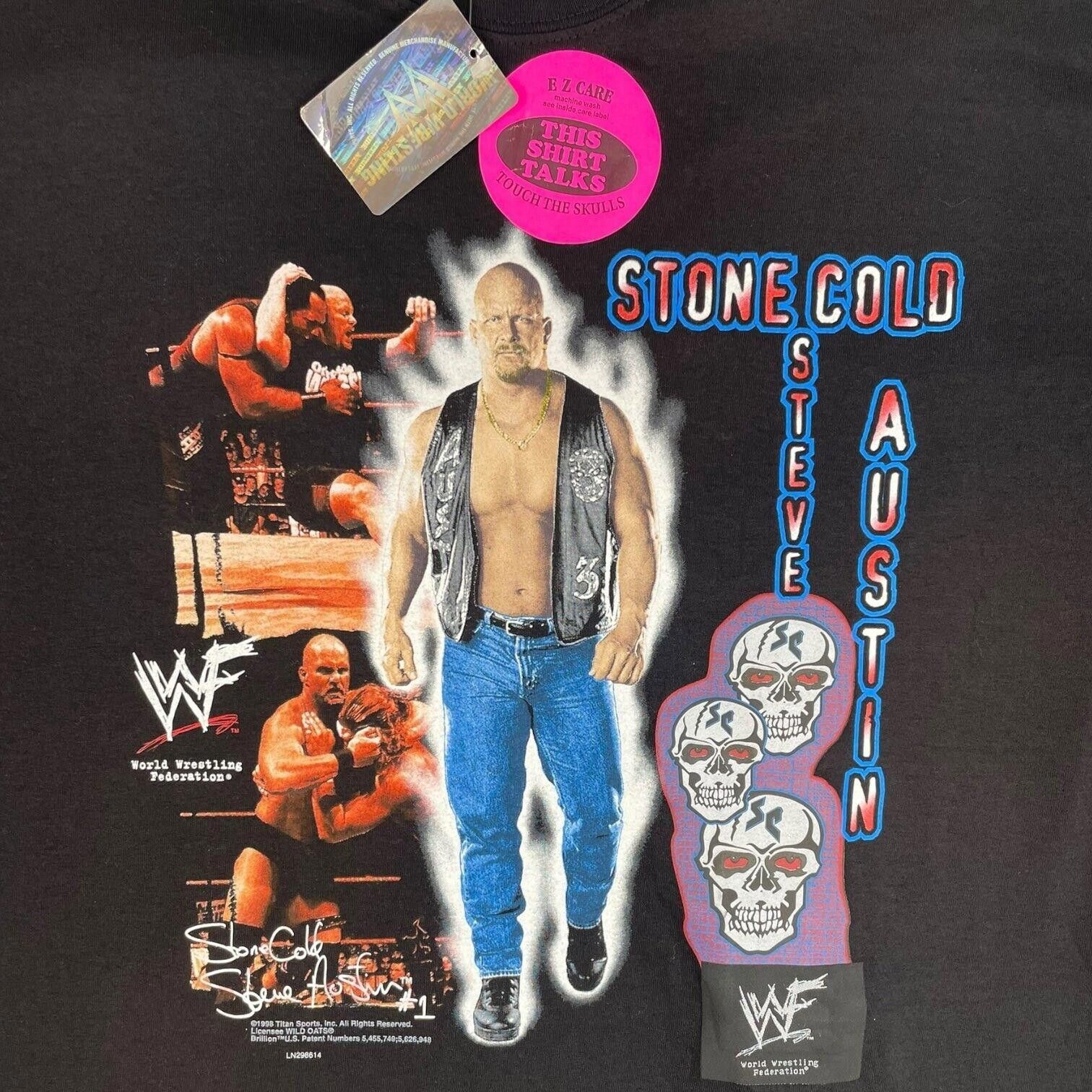 WWE 1998 Stone Cold WWE Talking Skull Tee Size US XL / EU 56 / 4 - 2 Thumbnail