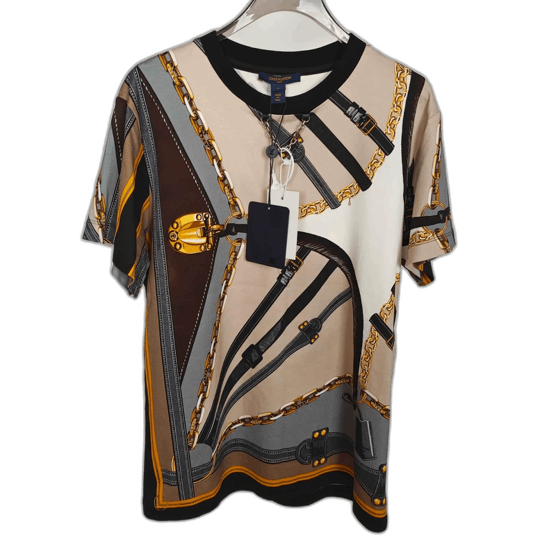 Louis Vuitton Louis Vuitton Brown Print Short Sleeve Top - dmc Size M / US 6-8 / IT 42-44 - 1 Thumbnail