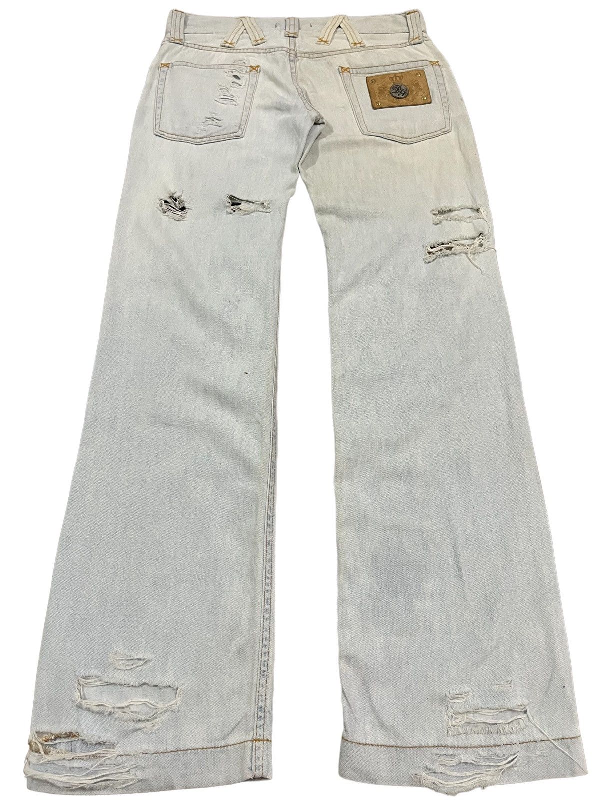 Dolce & Gabbana Dolce & Gabbana Destroyed Grey Bleached Distressed Punk Jean Size US 32 / EU 48 - 2 Thumbnail