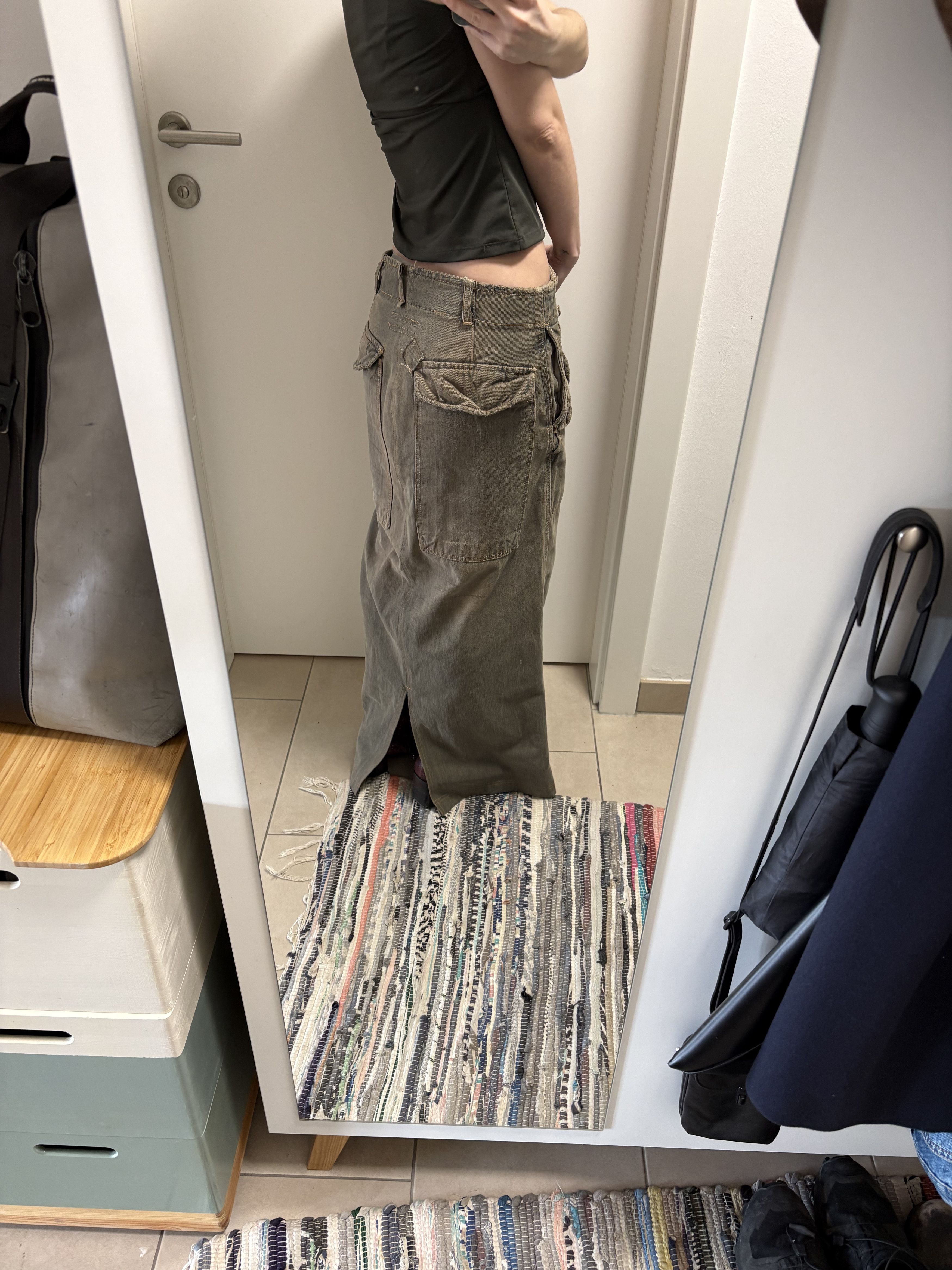Rick Owens FW25 Concordians Denim Sliced Maxi Skirt / Slivered Skirt Size 24" / US 00 / IT 34 - 5 Thumbnail