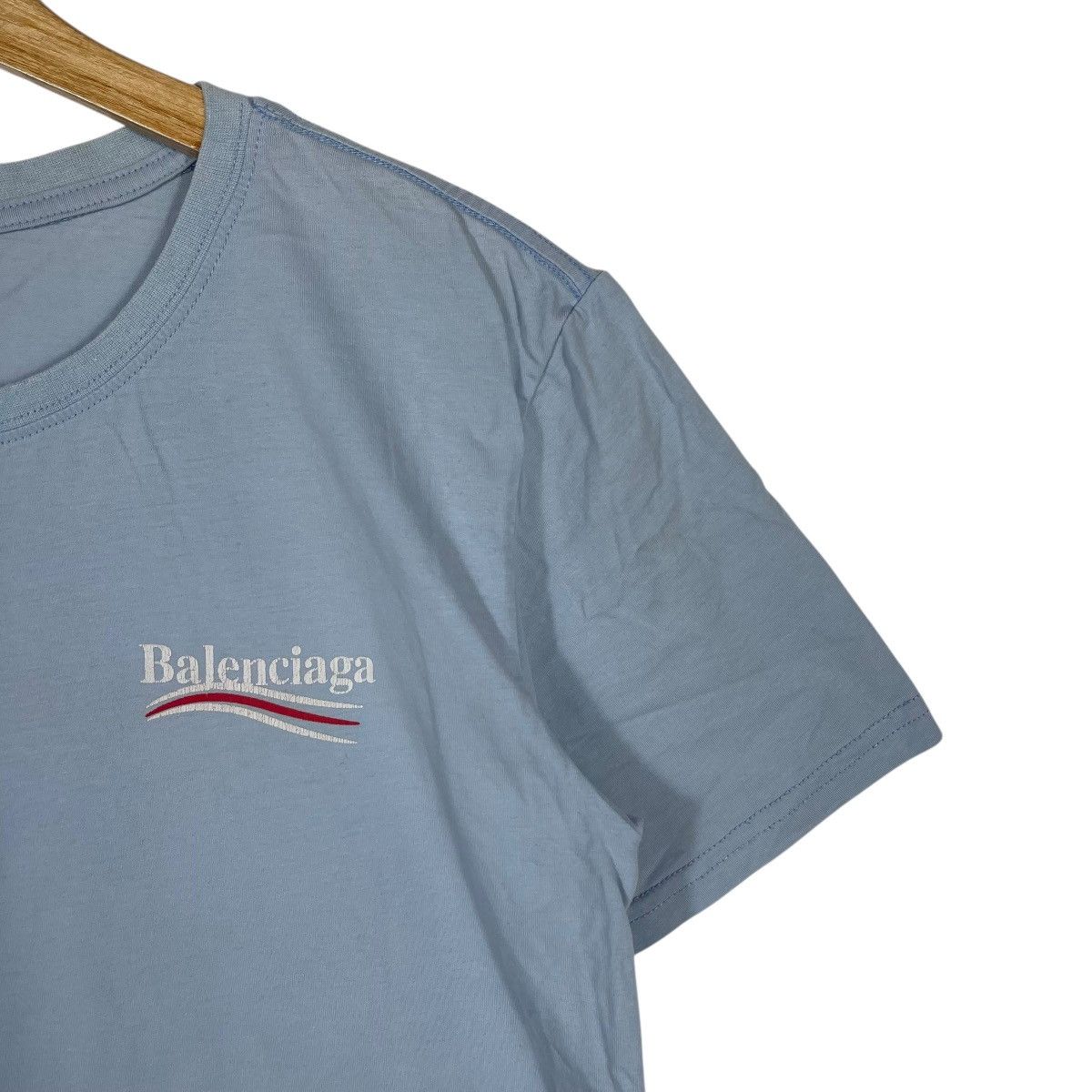 Balenciaga Balenciaga Paris Logo T-Shirt Blue Small Logo Back Print Size US M / EU 48-50 / 2 - 5 Thumbnail