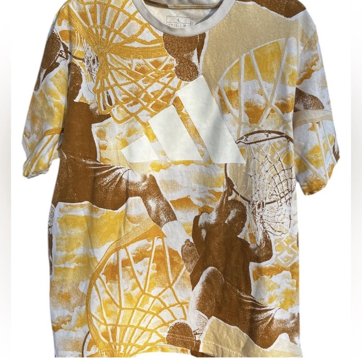 Adidas Adidas Selects Summer Edtion Yellow and Brown Basketball Tee Size US L / EU 52-54 / 3 - 1 Thumbnail