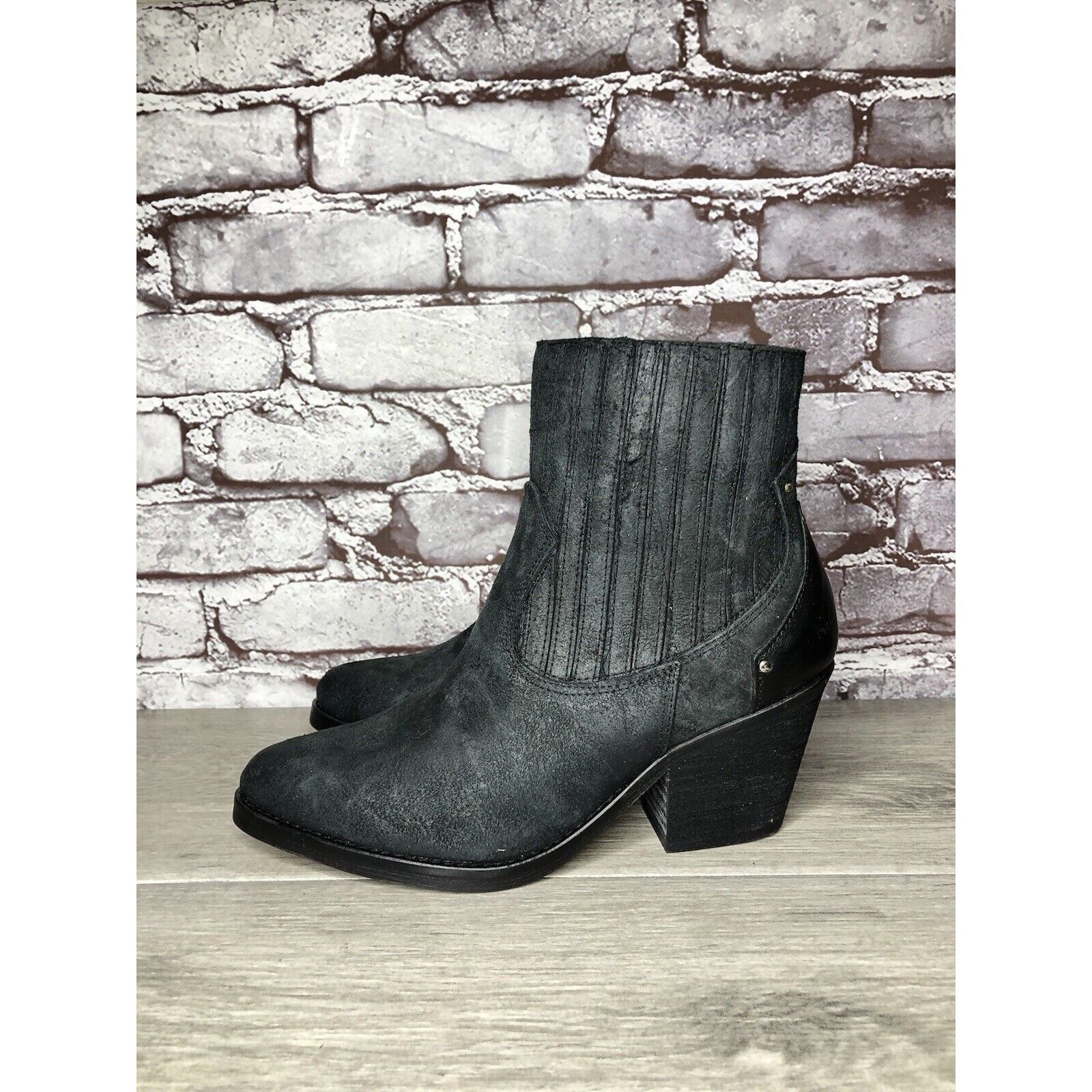 Other Musse & Cloud Black Suede Leather Chelsea Block Heel Boots W Size US 10 / IT 40 - 1 Thumbnail