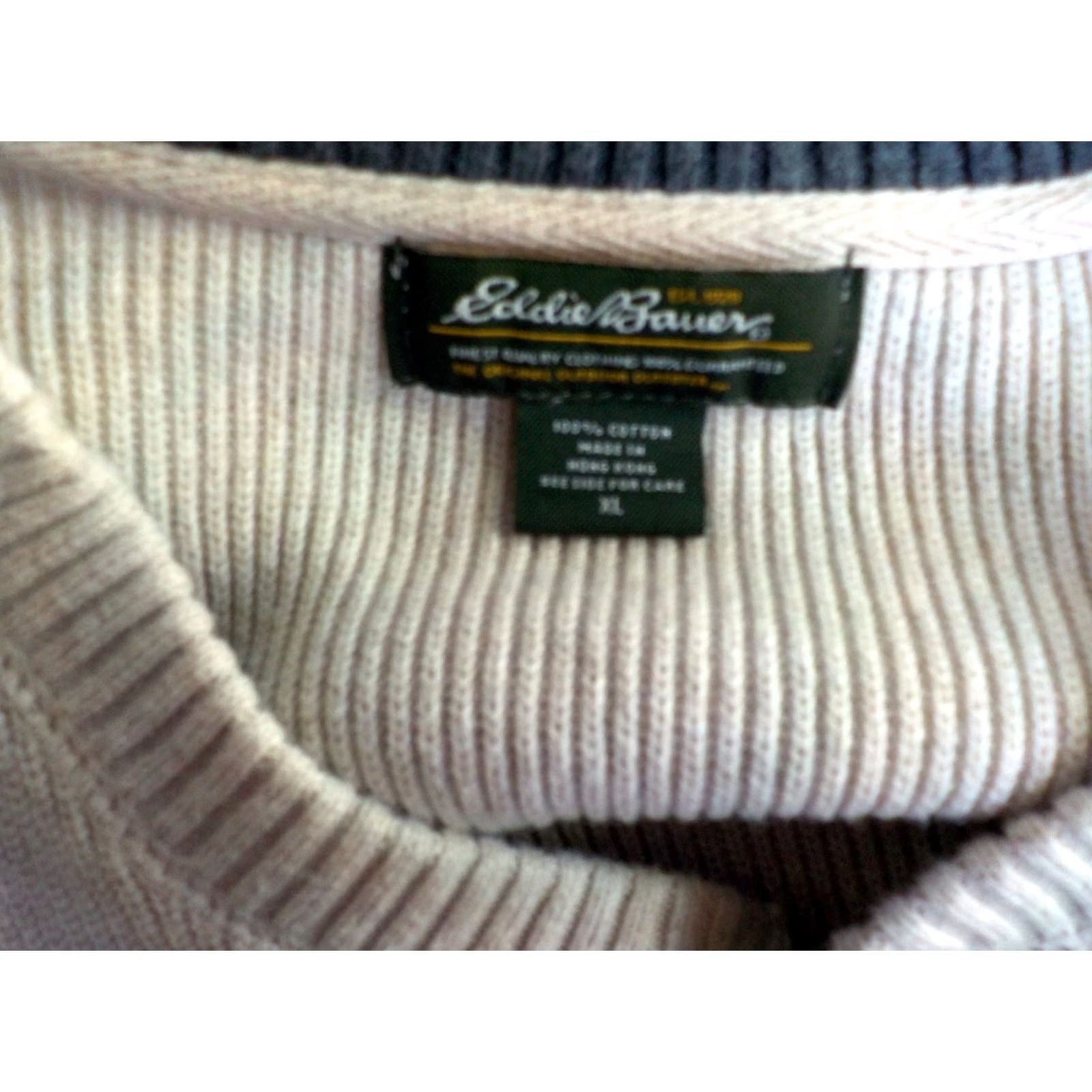 Eddie Bauer Eddie Bauer Henley Pullover Sweater 100% Cotton Ivory XL Mens Adults Regular Size Shirt Pullover 3 Button Size US XL / EU 56 / 4 - 4 Thumbnail