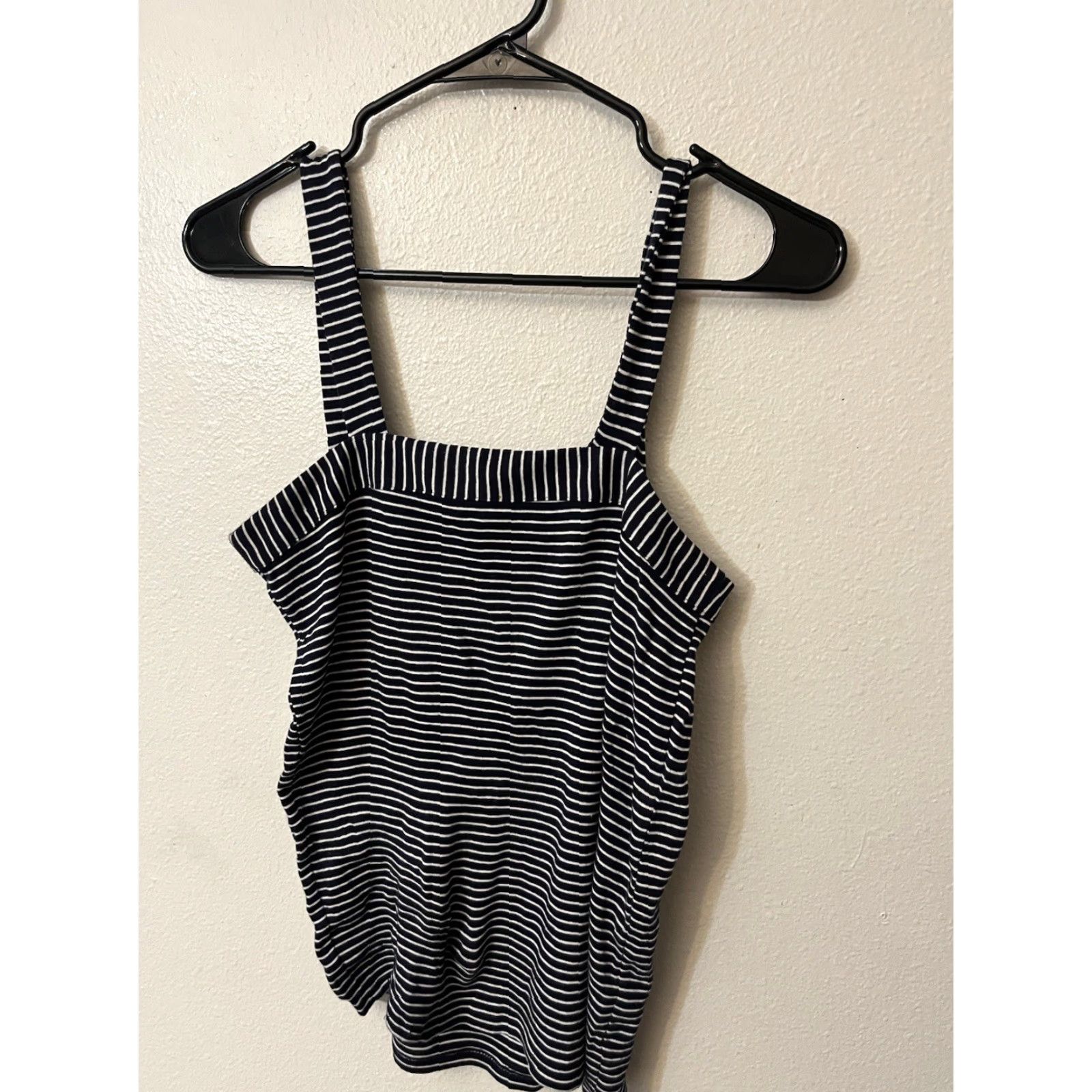 Ann Taylor VINTAGE LOFT Soft XS Navy Blue Striped Blouse Sleeveless Tank Pullover Shirt Size XS / US 0-2 / IT 36-38 - 3 Thumbnail