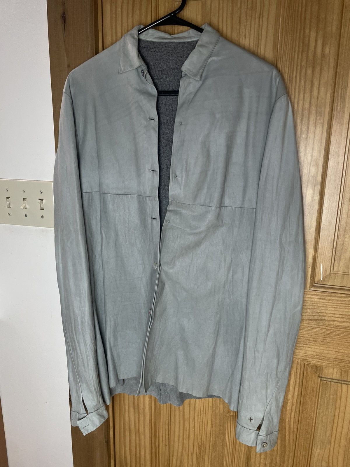 Ma+ M.A.+ Leather Button Shirt Maurizio Amadei Size US M / EU 48-50 / 2 - 1 Thumbnail