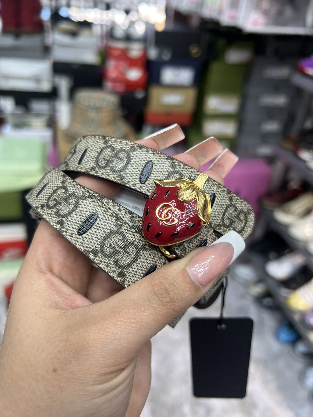 Gucci Gucci Strawberry Skinny Belt Size ONE SIZE - 2 Thumbnail