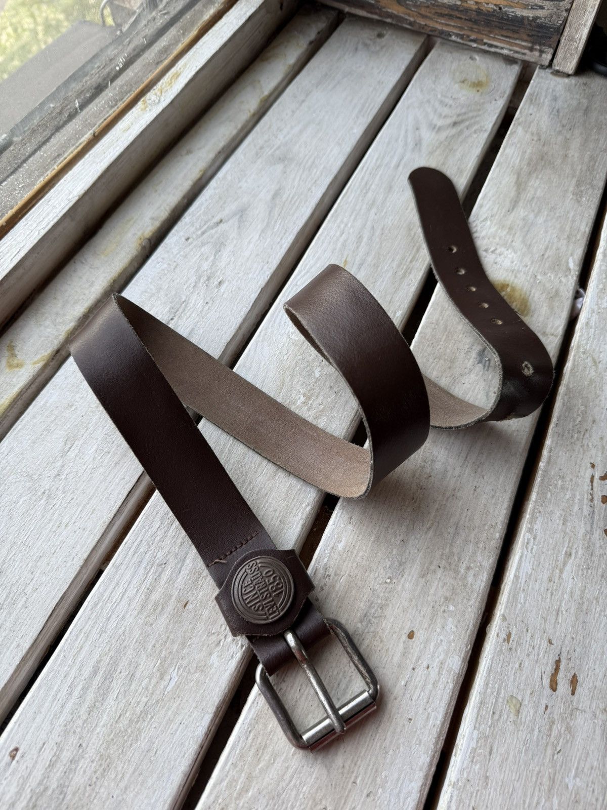 Levi's × Levi's Vintage Clothing × Vintage Cowboy 90s Levi’s Leather Black Belt Made In Italy Size ONE SIZE - 1 Thumbnail