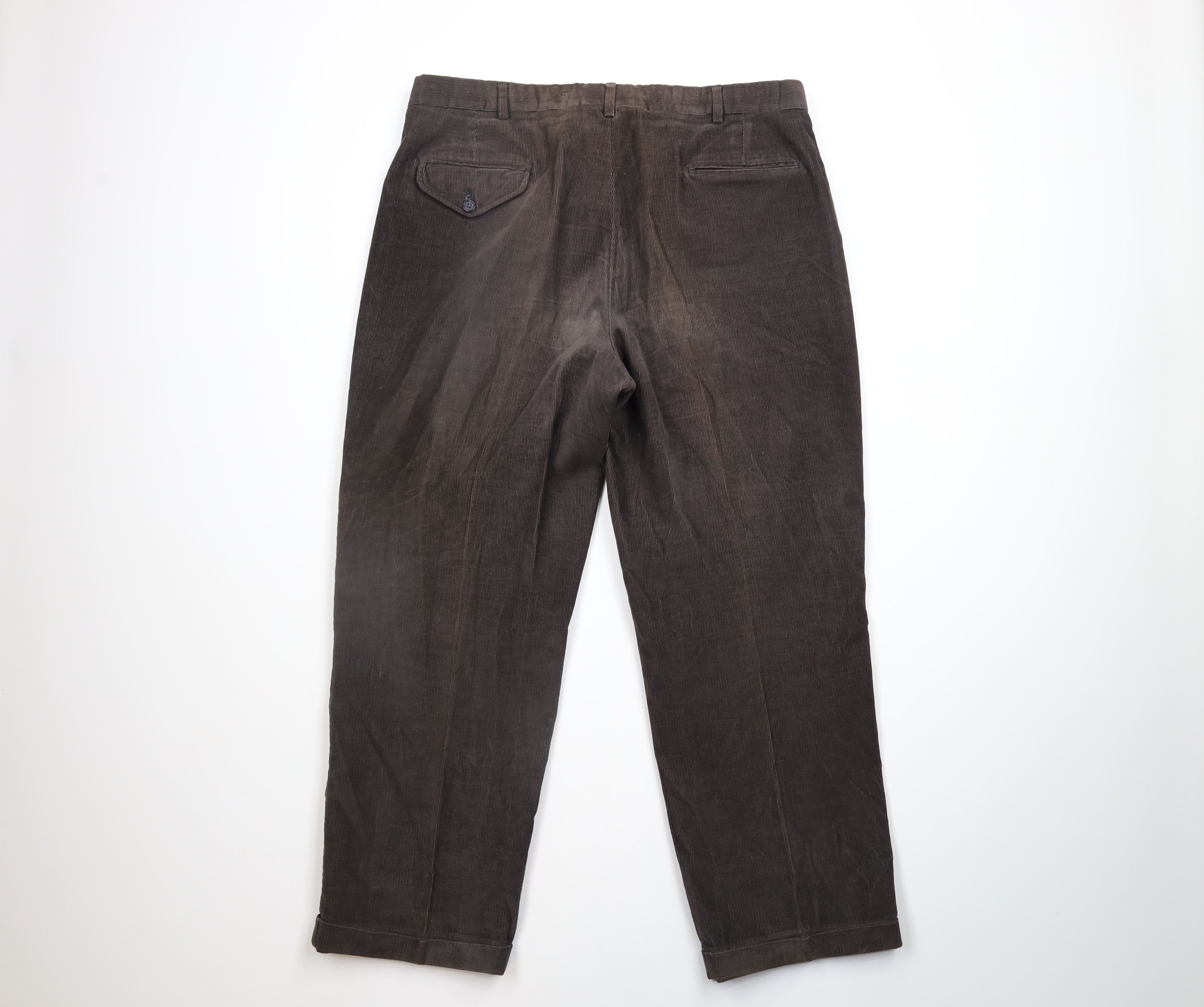 Lands' End × Vintage Vintage 90s Lands End Cuffed Wide Leg Corduroy Pants USA Size US 38 / EU 54 - 10 Thumbnail