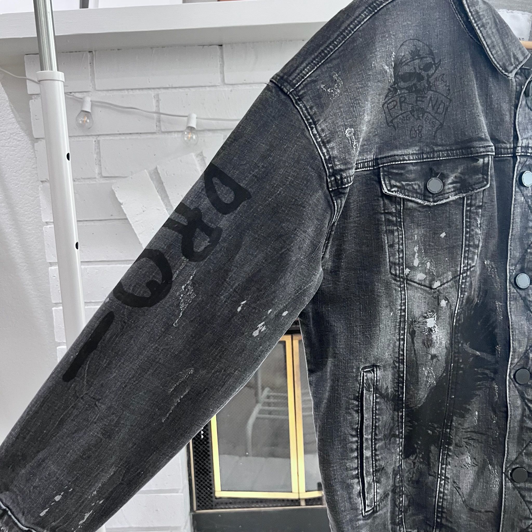 Profound Aesthetic Profound Aesthetic Distressed Tattooed Style Denim Jacket Size US L / EU 52-54 / 3 - 3 Thumbnail