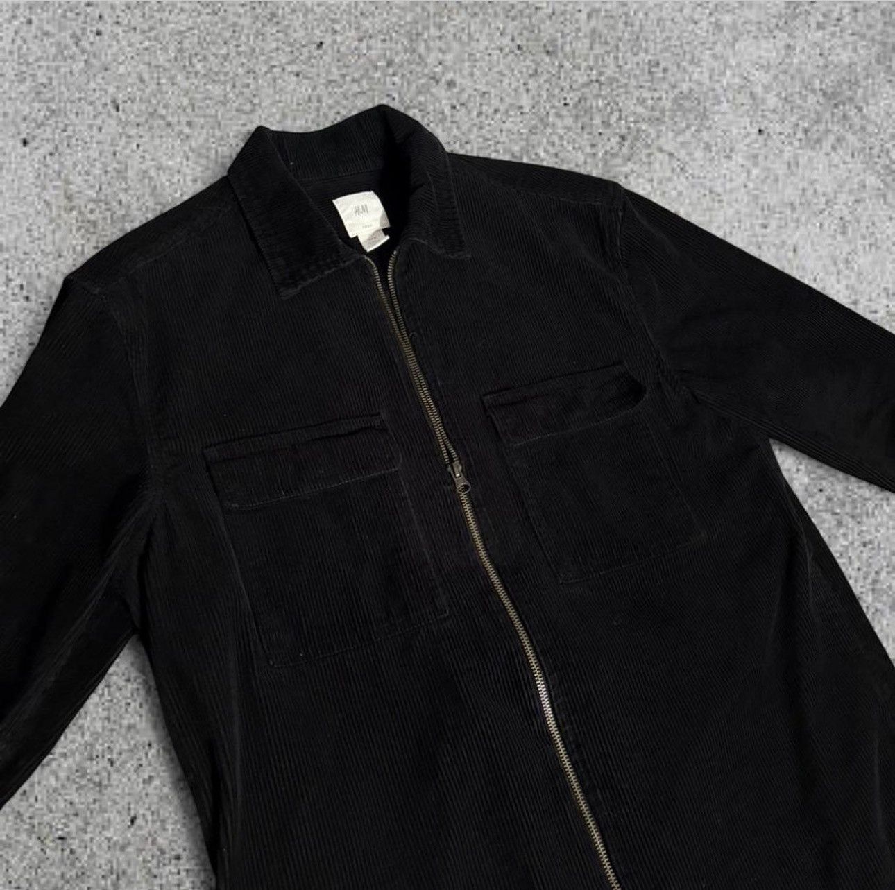 H&M Black Suede Jacket With Copper Zipper Size US M / EU 48-50 / 2 - 1 Thumbnail