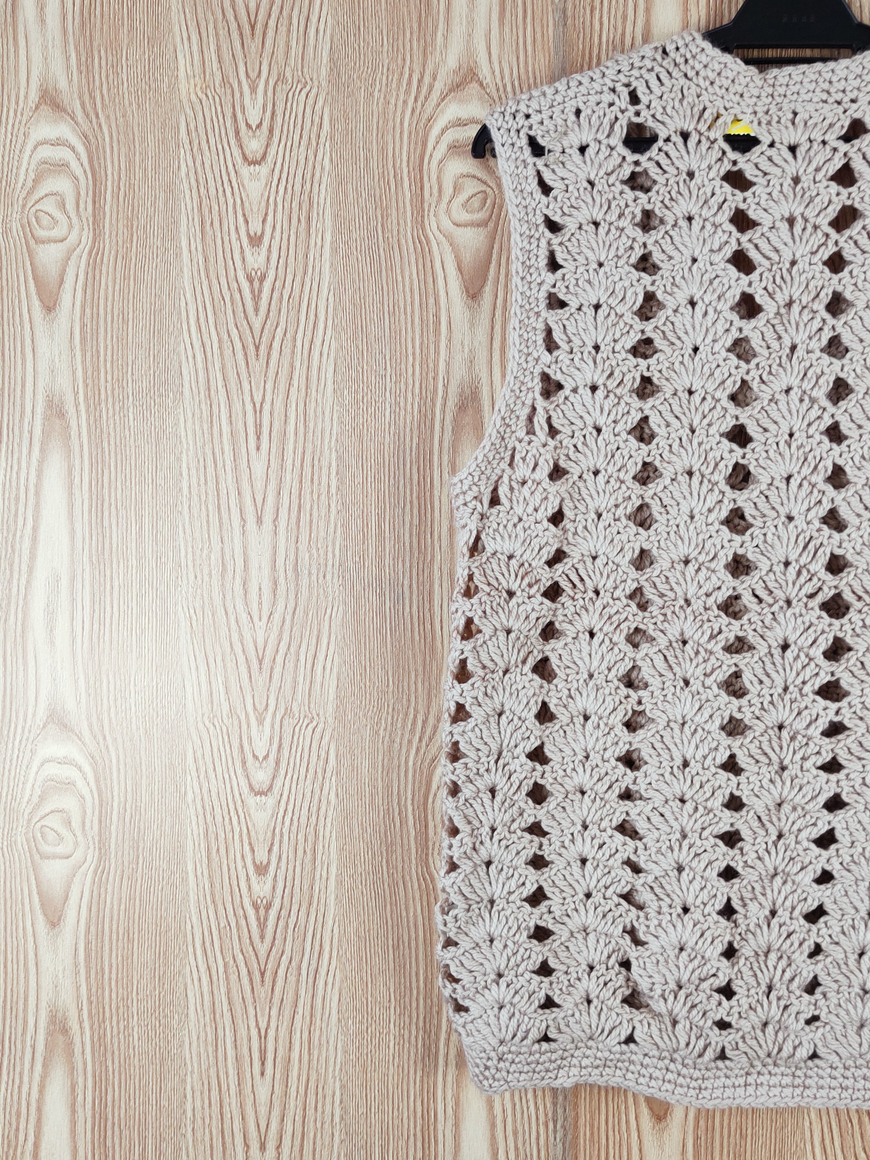 Japanese Brand Japan crochet mesh net Beige Knitwear Vests #W060 Size M / US 6-8 / IT 42-44 - 8 Thumbnail