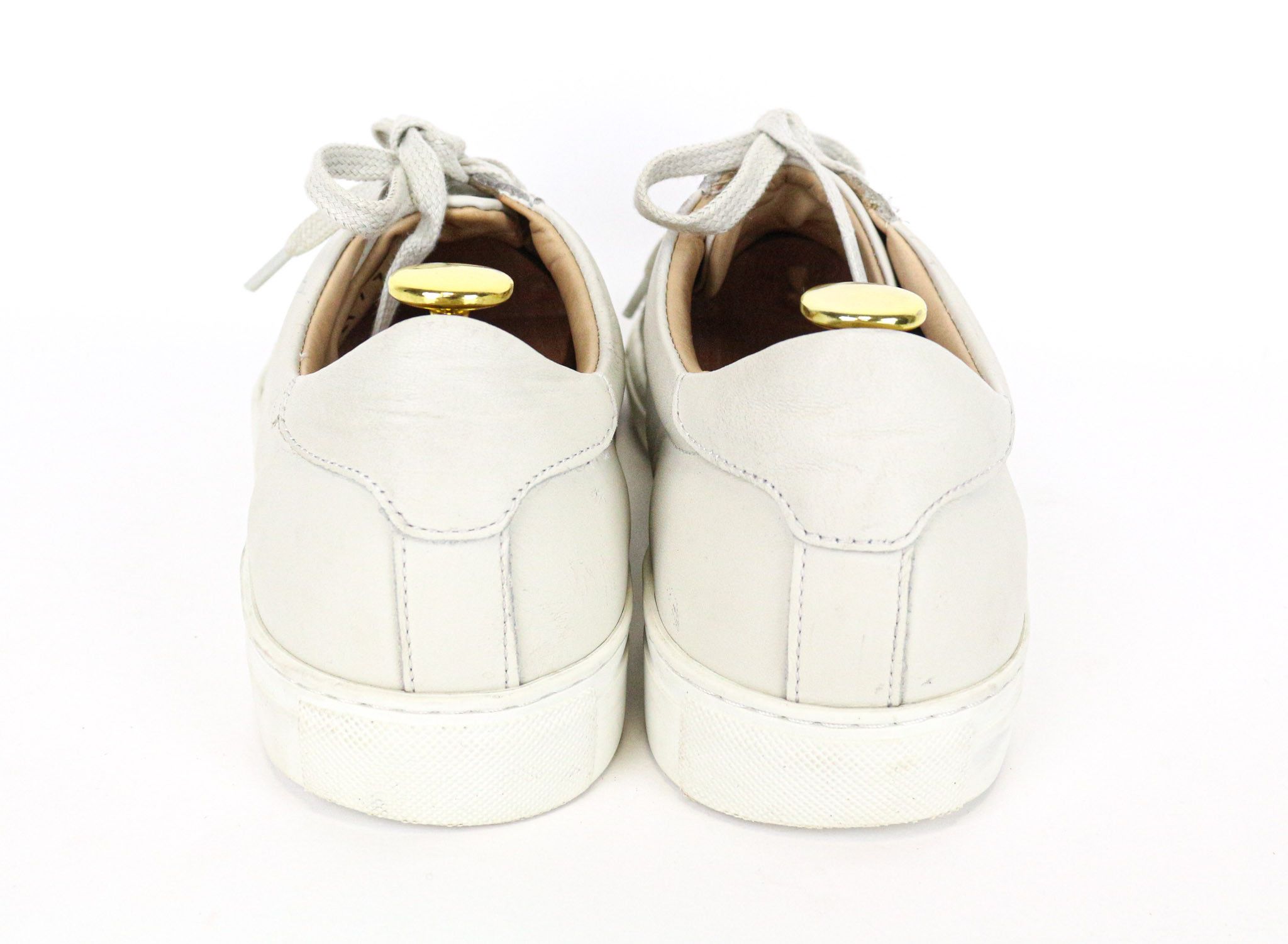 Suitsupply EU41 Beige Grey Leather Low-Top Sneakers 74451 Size US 8 / EU 41 - 3 Thumbnail