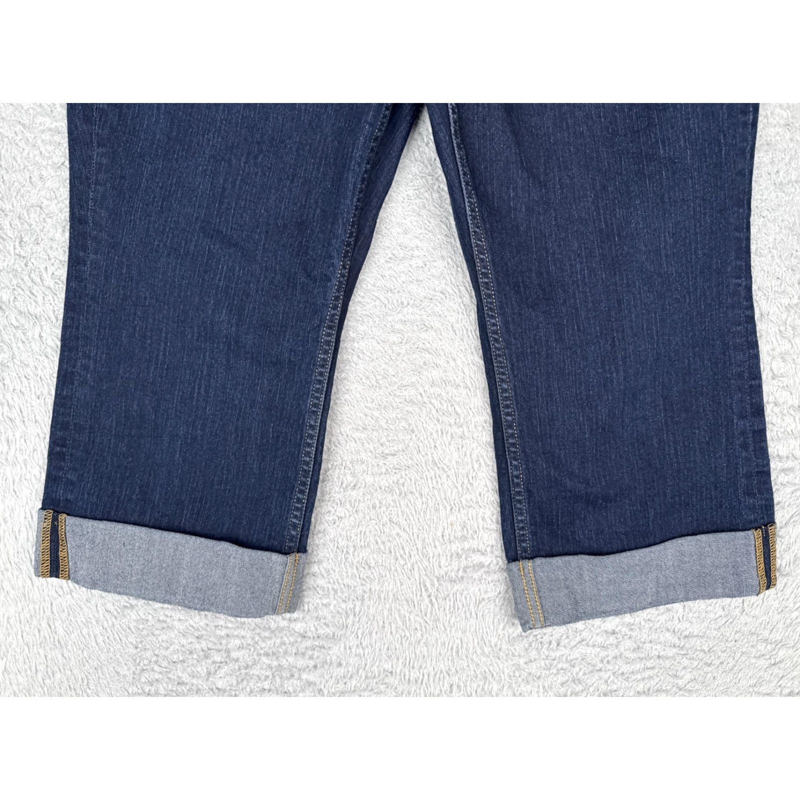 Vintage New York & Company Jeans Womens 10 Blue Curvy Skinny Crop Cuffed Stretch Denim Size 32" / US 10 / IT 46 - 2 Thumbnail