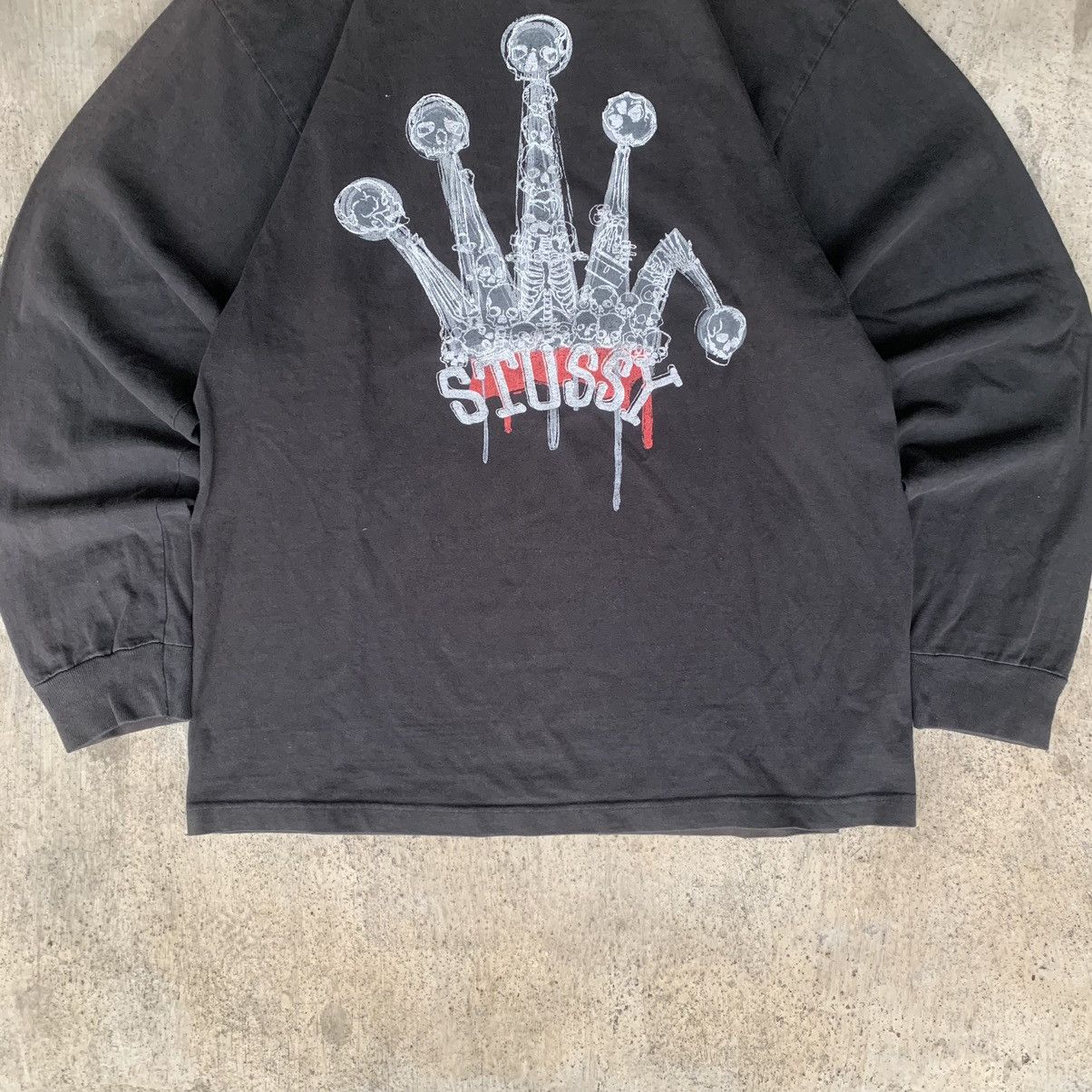 Stussy × Vintage Stussy early 00’s longshirt skullcrown front print Size US L / EU 52-54 / 3 - 6 Thumbnail