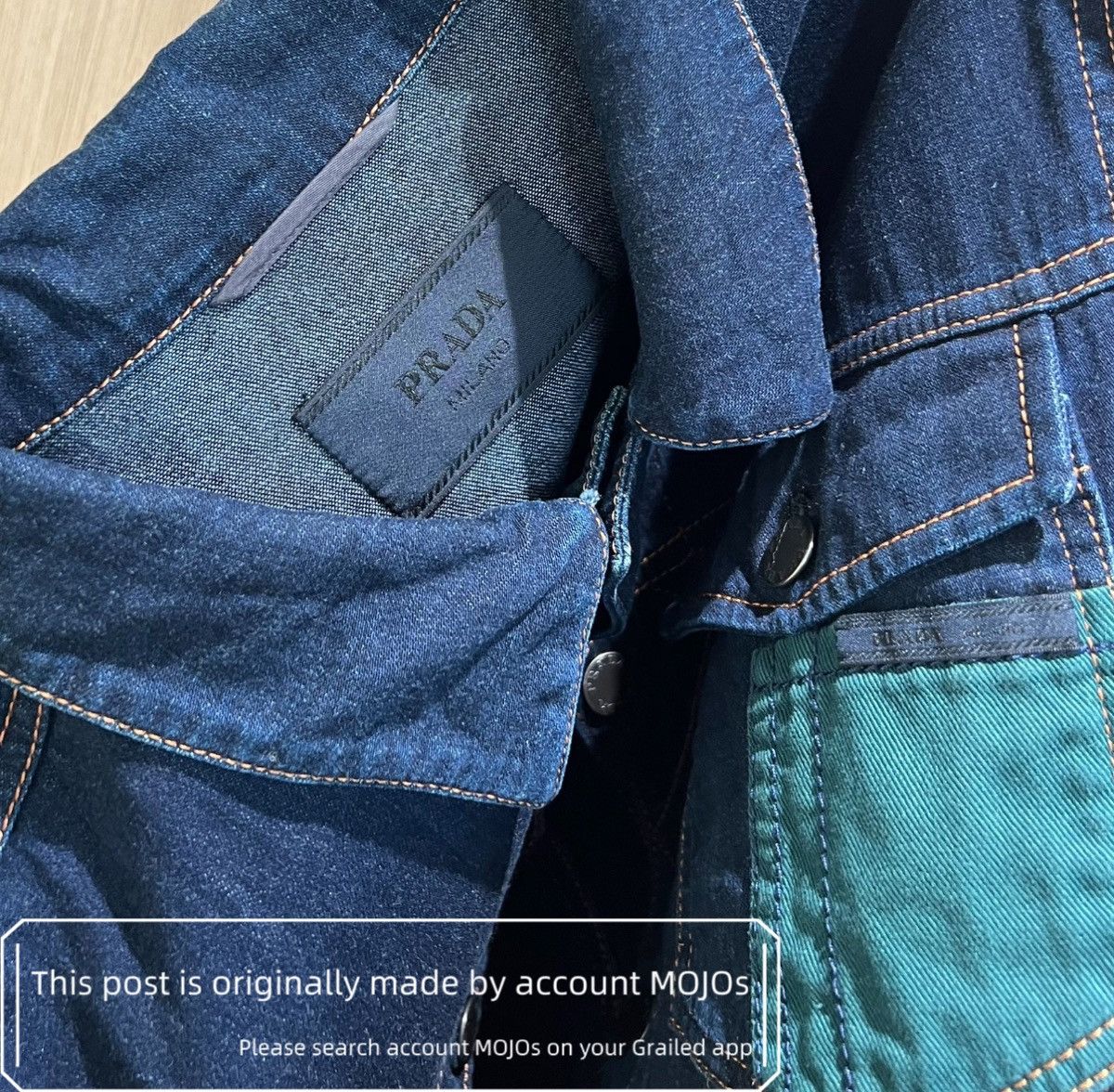 Prada Sz 52 Prada Color Patch Pocket Denim Jacket mojos1559 Size US L / EU 52-54 / 3 - 4 Thumbnail