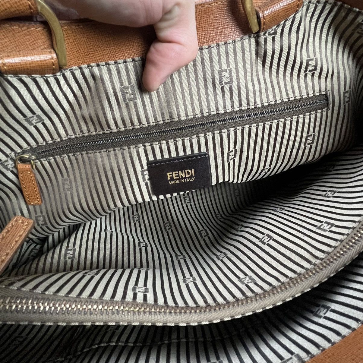 Fendi × Leather Fendi Brown Leather Chameleon Shopping Tote Bag Luxury Size ONE SIZE - 20 Thumbnail