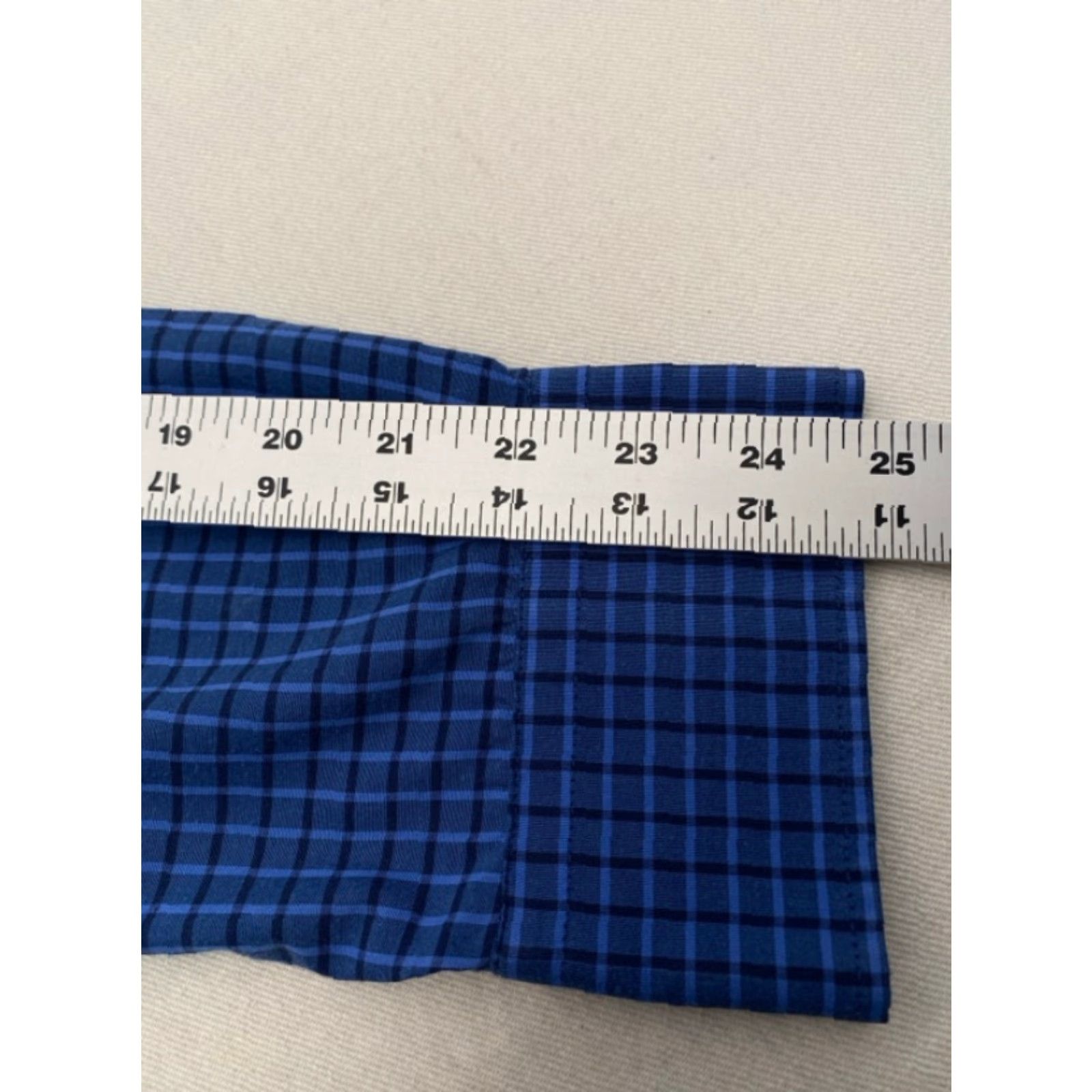 Vintage Azzurro Blue Check Shirt Long Sleeve XL Mens 100% Cotton Dress Shirt Button Up Collar Spread Vintage No Size US XL / EU 56 / 4 - 8 Thumbnail