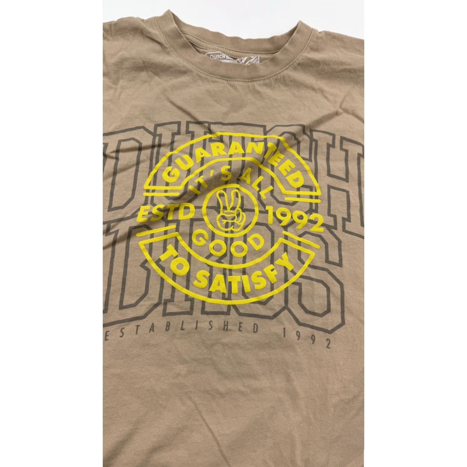 Satisfy Dutch Bros Shirt Womens Small Brown Guaranteed Good To Satisfy Graphic Coffee Tee Size S / US 4 / IT 40 - 2 Thumbnail