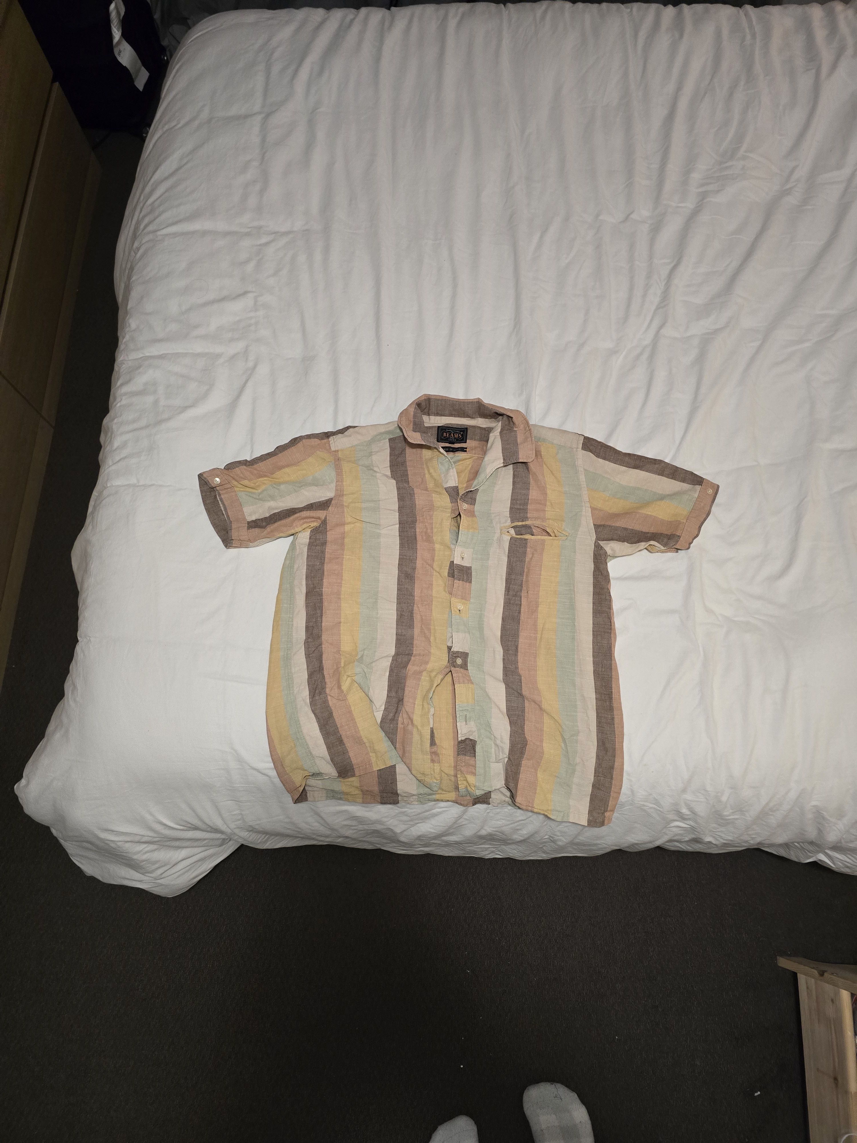 Beams Plus Short Sleeve Italian Collar Stripe Shirt Size US S / EU 44-46 / 1 - 1 Thumbnail