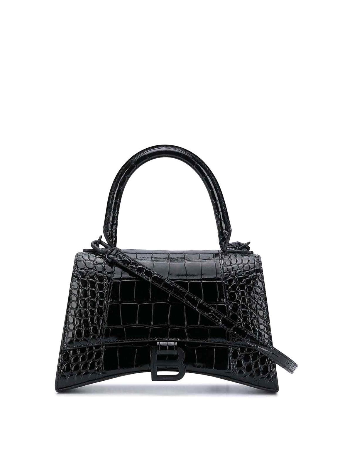 Balenciaga o1bcso1str0126 Size: OS / Hourglass Small Handbag in Black Size ONE SIZE - 1 Thumbnail