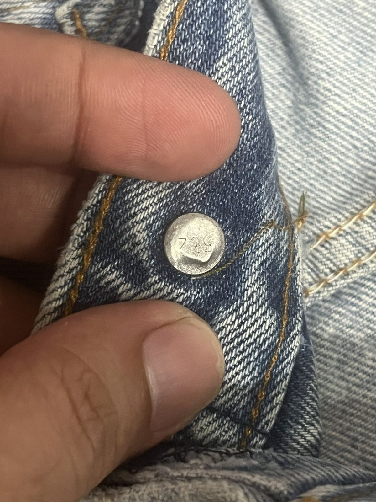 Levi's ⚡️Vintage⚡️80s Levi’s 501 Destroy Buttonfly Blue Washed Jeans Size US 30 / EU 46 - 8 Thumbnail