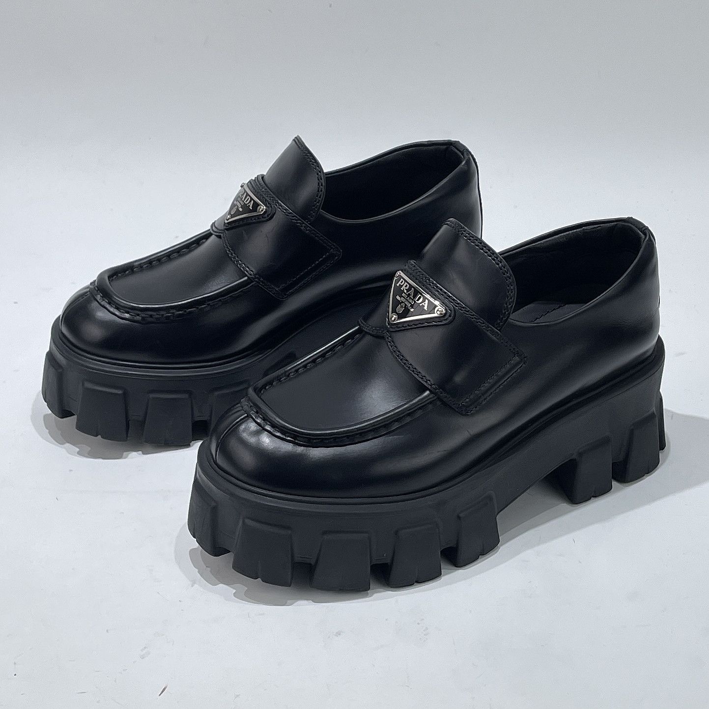 Prada Prada Monolith Leather Slip Ons Size 35 Size US 5 / IT 35 - 1 Thumbnail